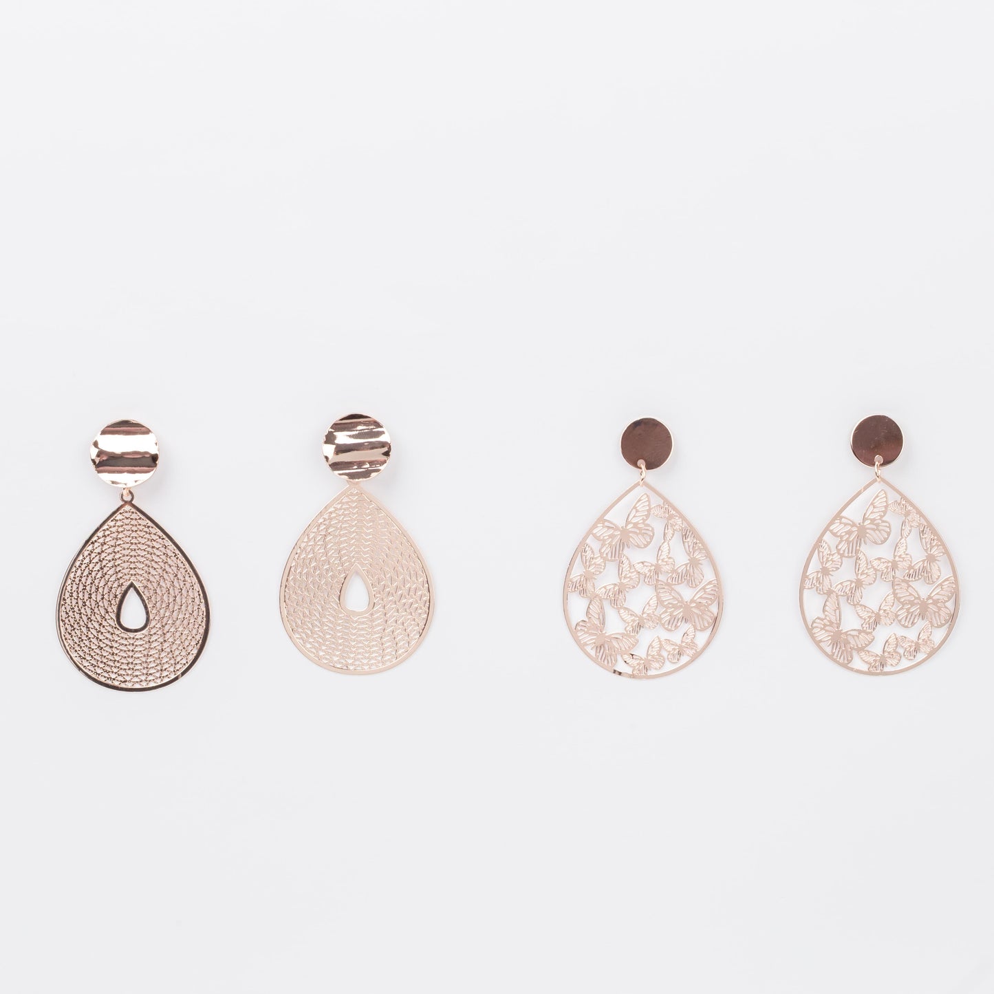 Cercei ușori cozy mix, set 2 - Rose Gold