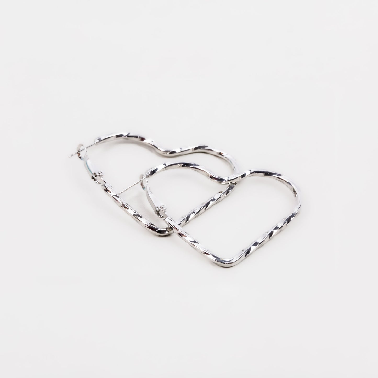 Cercei verigă în formă de inimă delicată - Argintiu iubitor