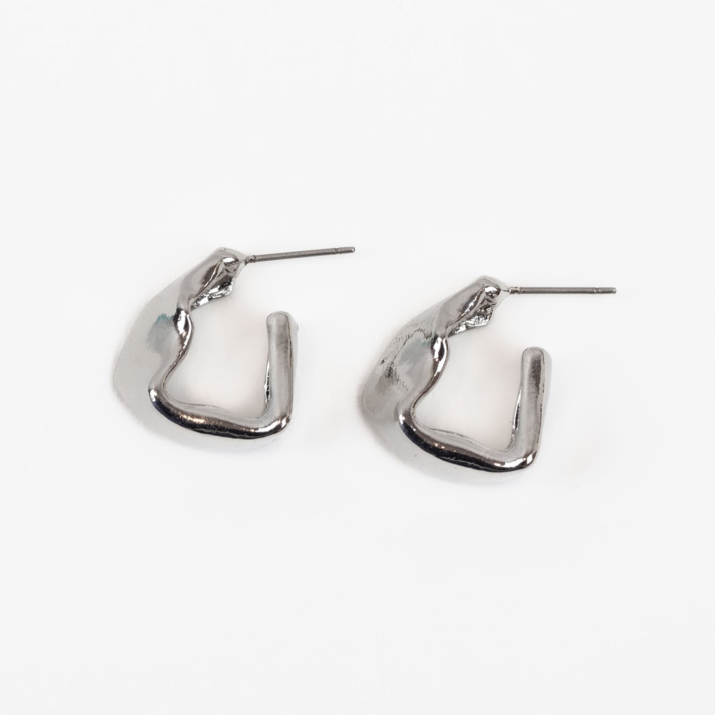 Cercei verigă sci-fi cu formă abstractă - Argintiu galactic