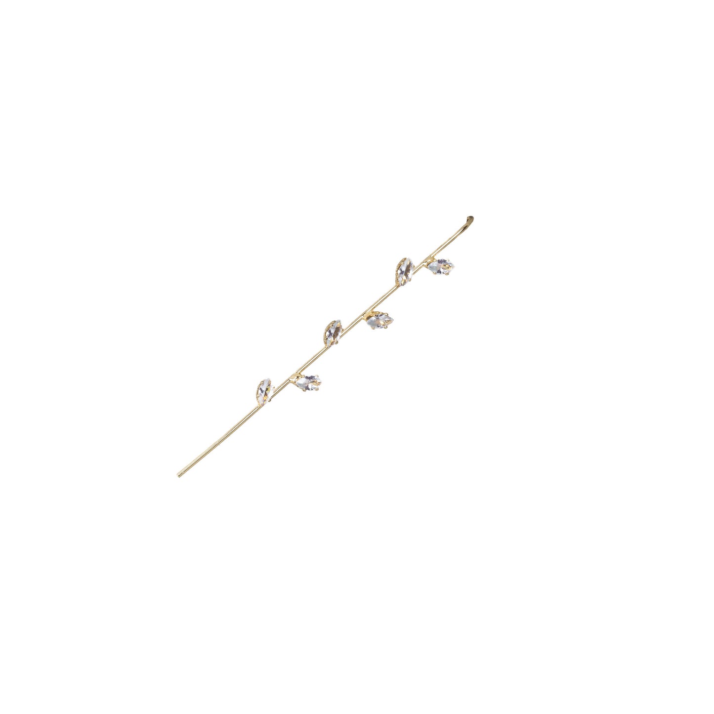 Cercel ear cuff drept cu pietre elegante - Auriu magic
