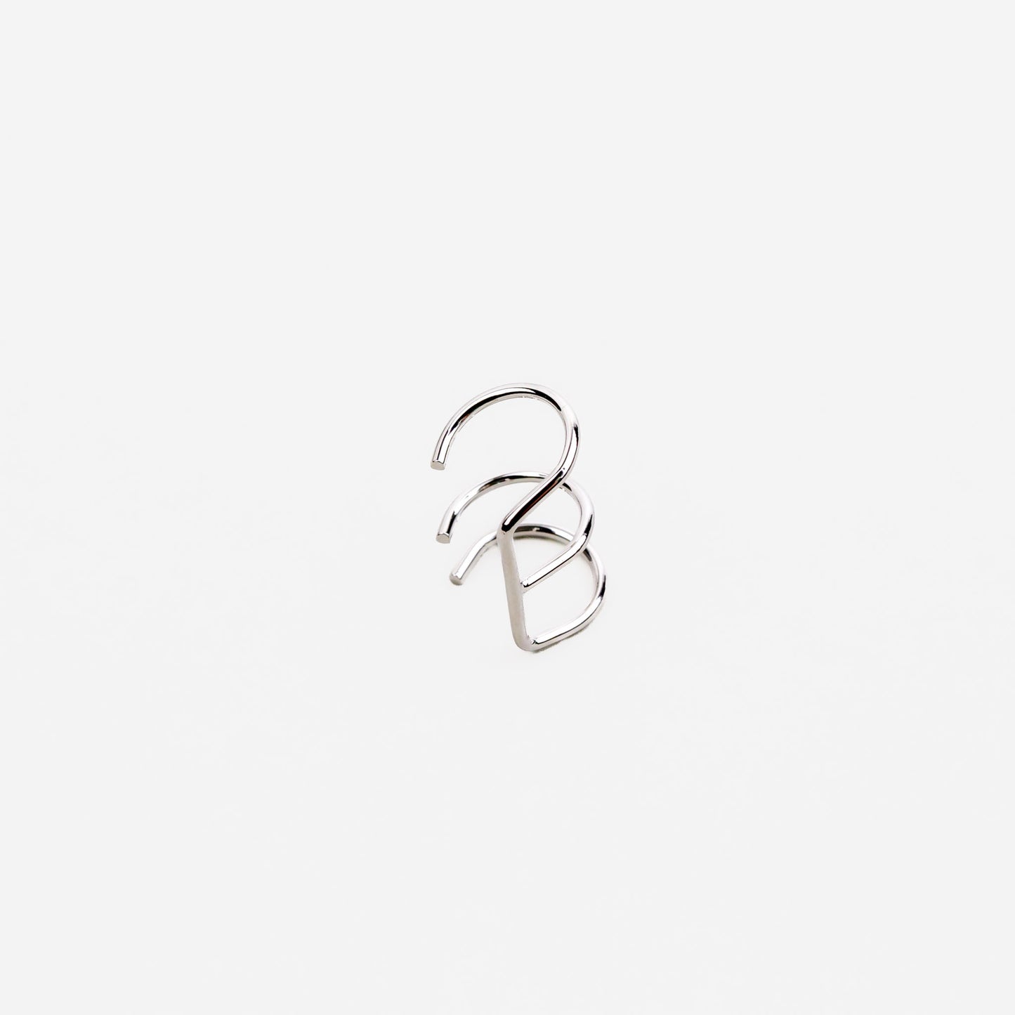 Cercel ear cuff în stil minimal trio - Argintiu