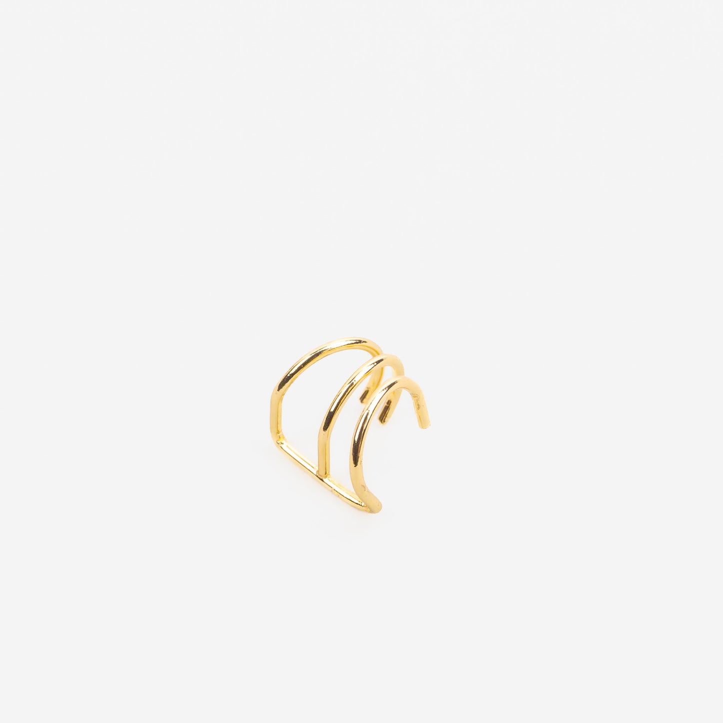 Cercel ear cuff în stil minimal trio - Auriu