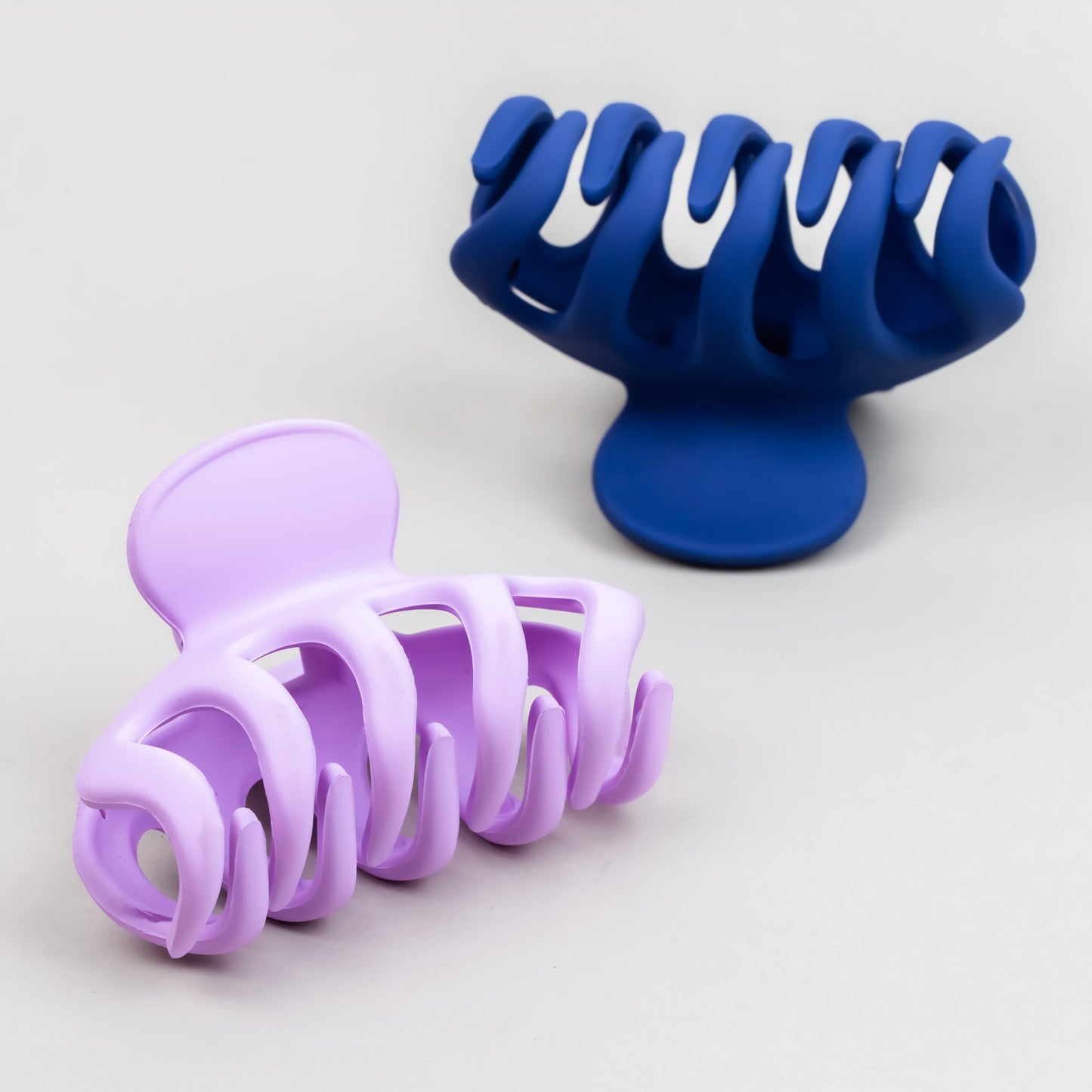 Clame de păr medii tip octopus cu textură de silicon, set 2 buc - Lavander Mix