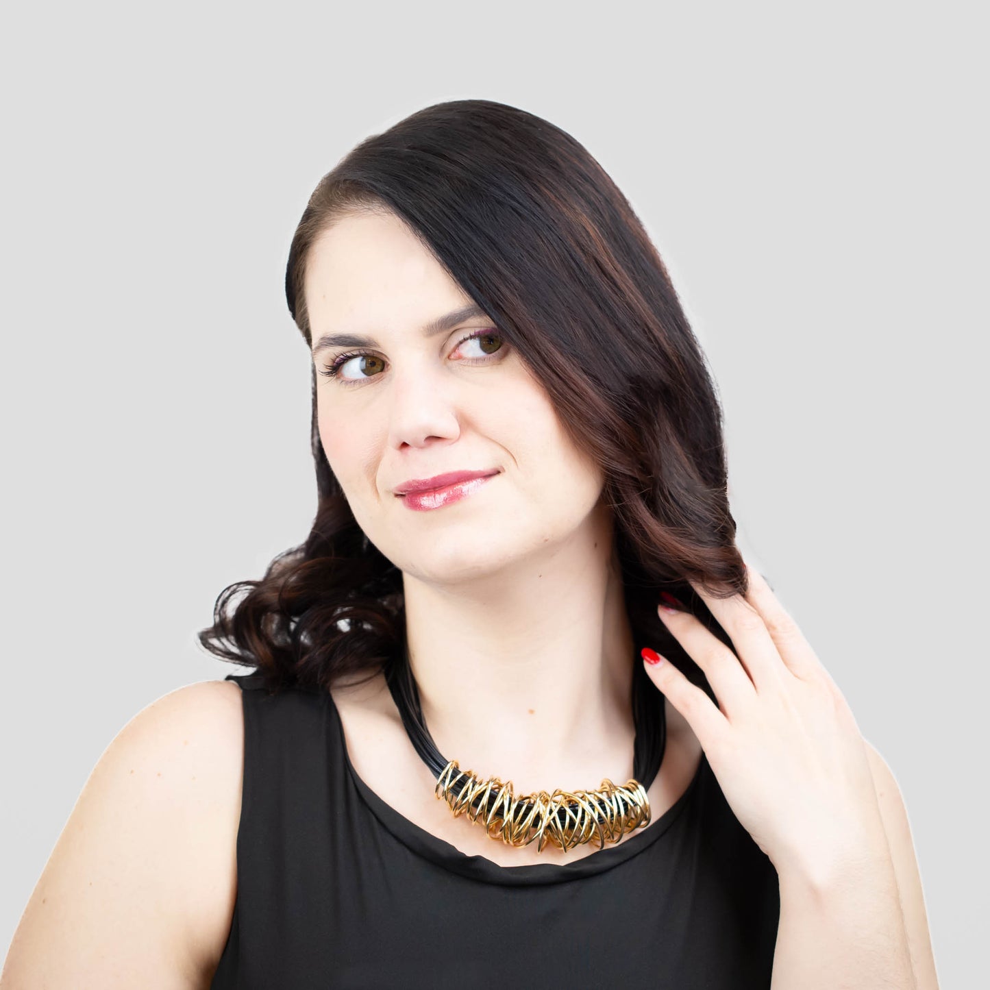 Colier gros Galaxy - Negru Auriu