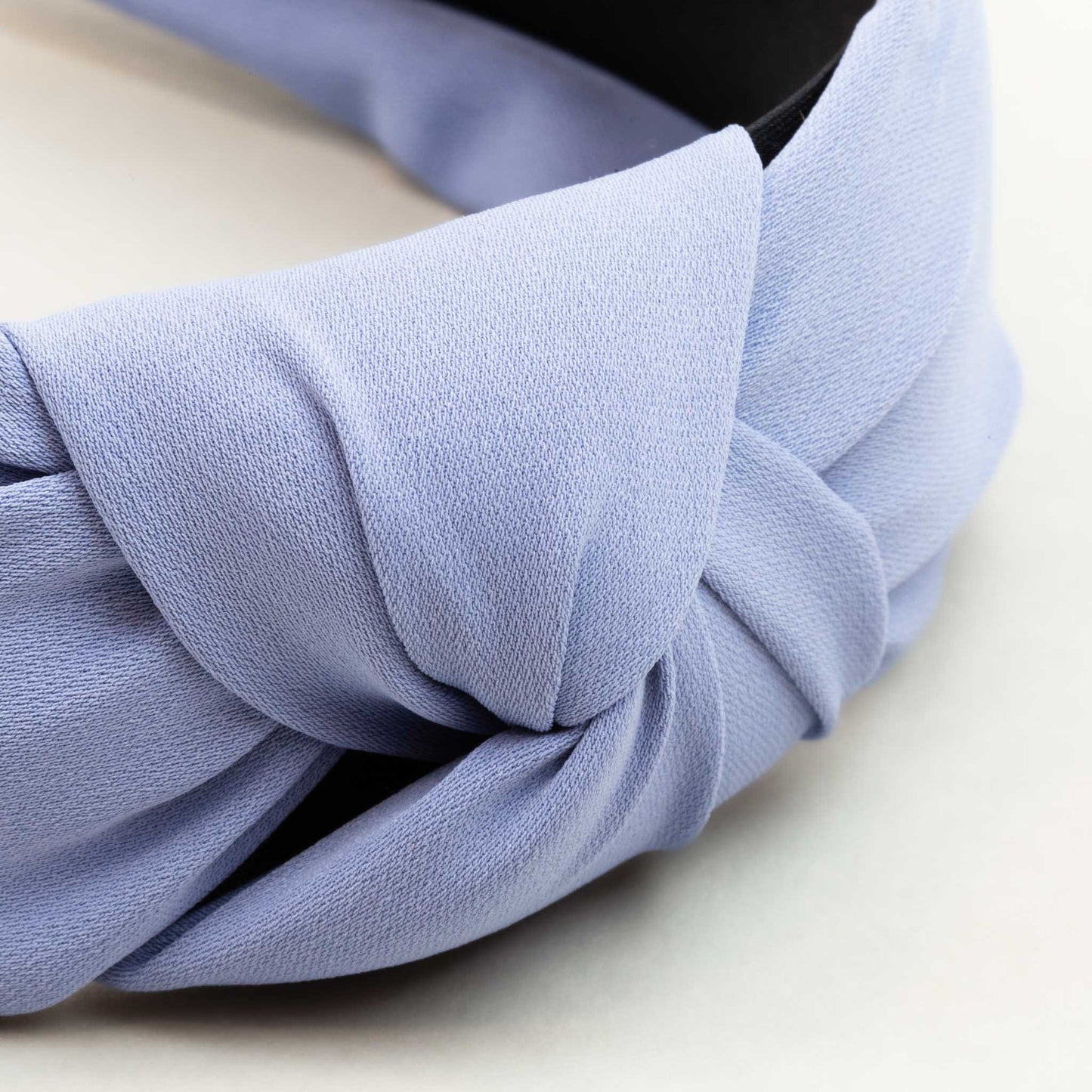 Cordelută de păr lată cu nod și material satinat - Albastru