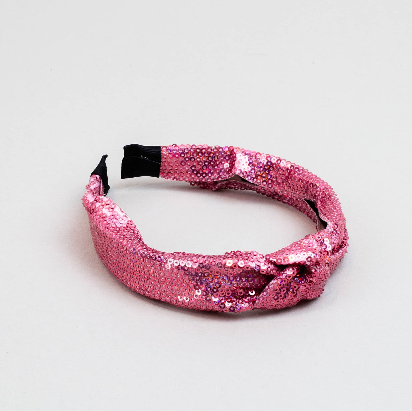 Cordelută de păr lată cu nod și textură cu paete strălucitoare - Roz Ballet