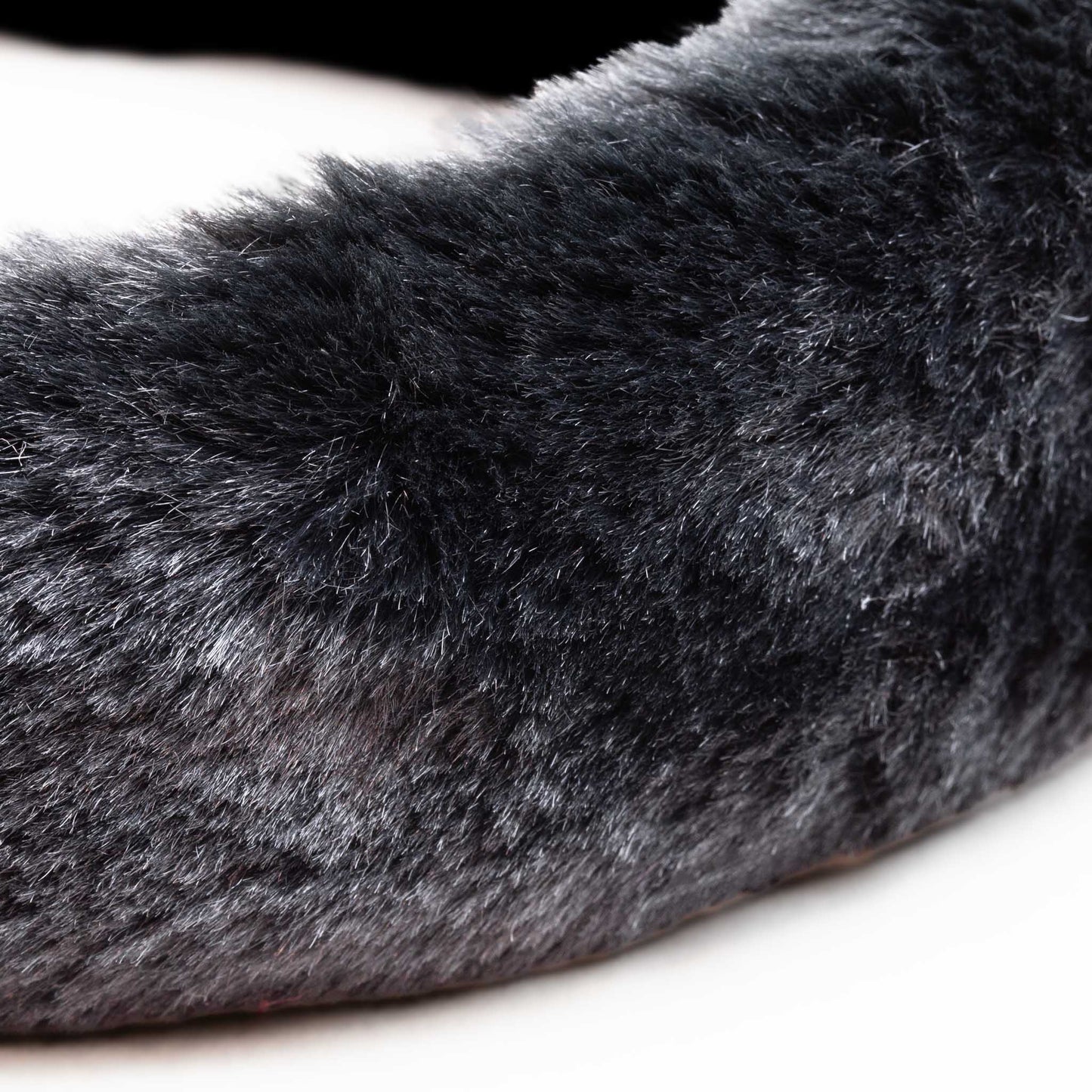 Cordelută de păr lată, pufoasă și comodă, groasă - Negru