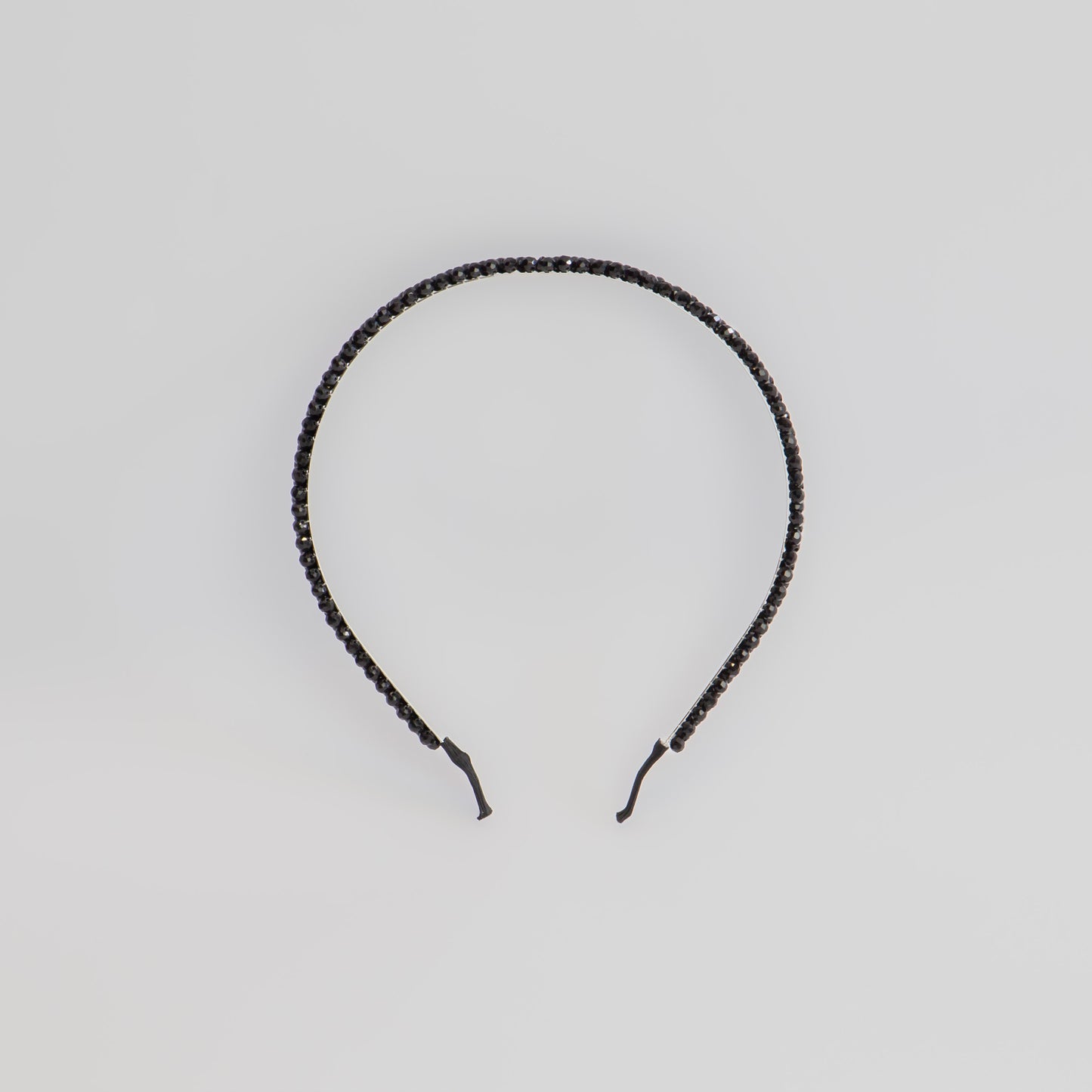 Cordelută de păr subțire cu cu pietre glam stones - Negru