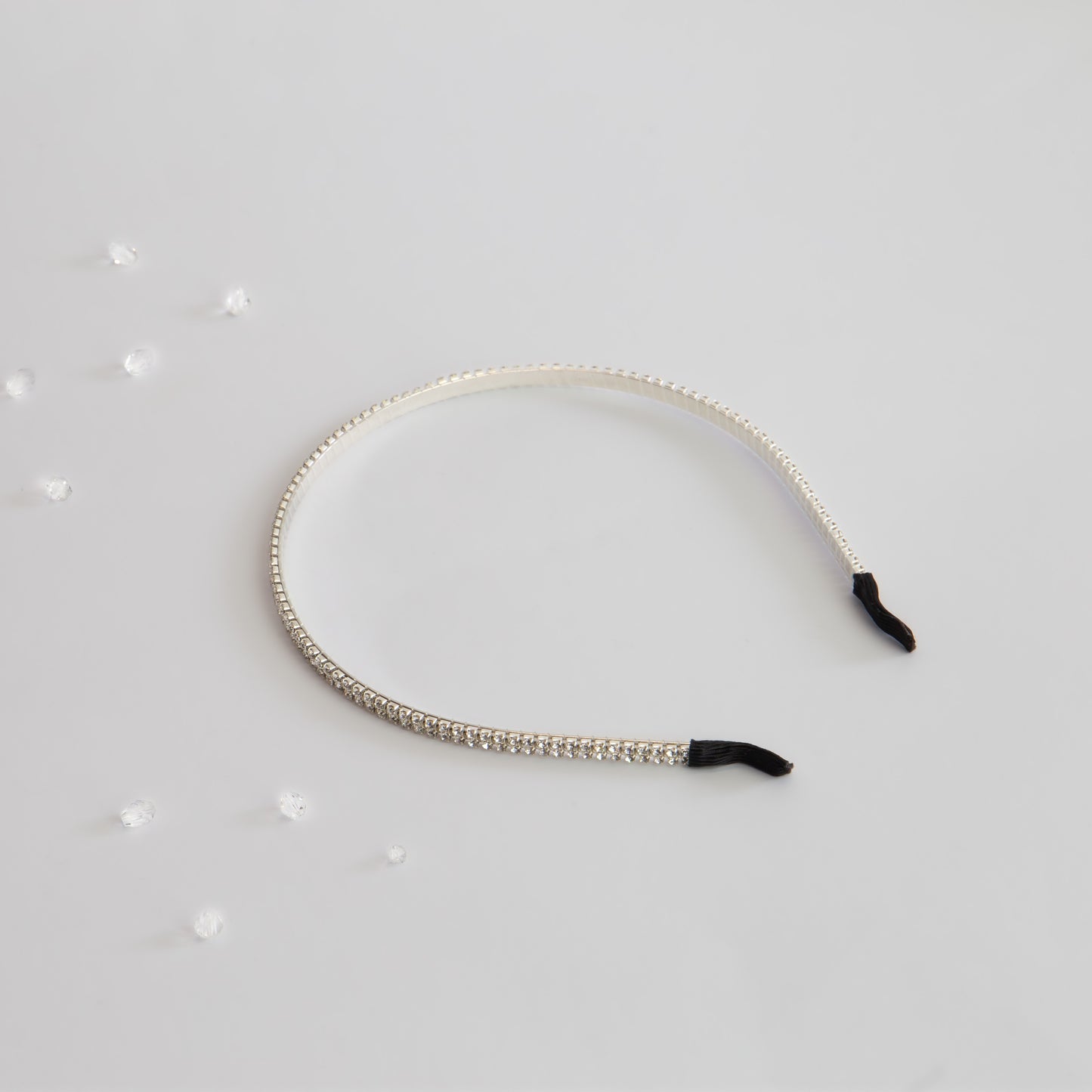 Cordelută de păr subțire cu pietre sparkling touch - Argintiu
