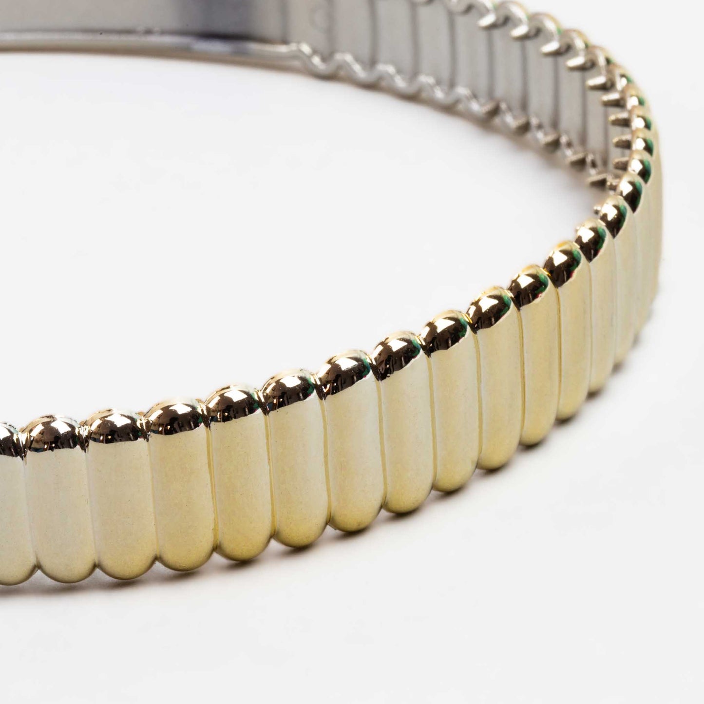 Cordeluță de păr subțire cu striații simetrice și textură lucioasă - Auriu