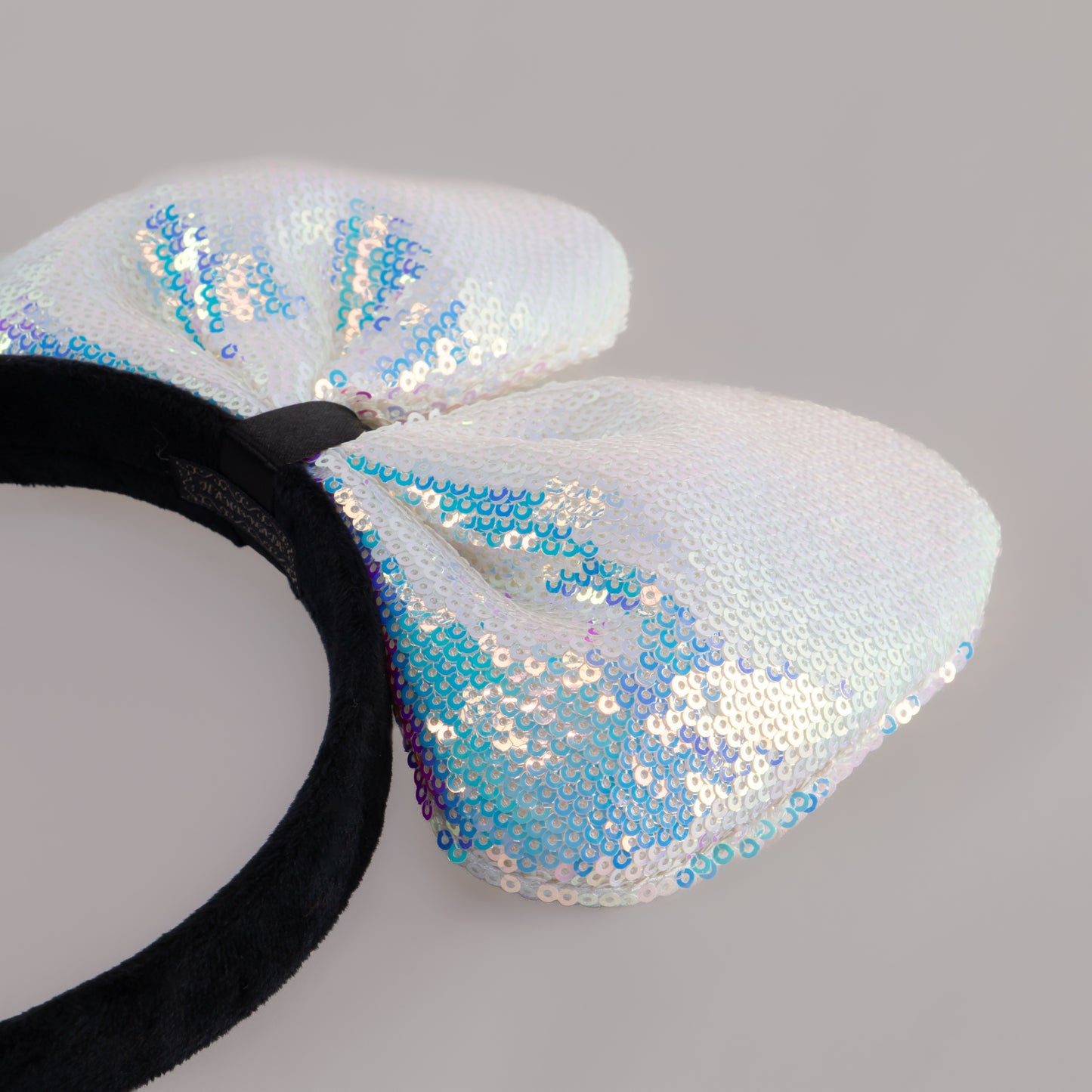 Cordeluță party cu fundă mare și paiete strălucitoare Sparkle - Alb, Roz