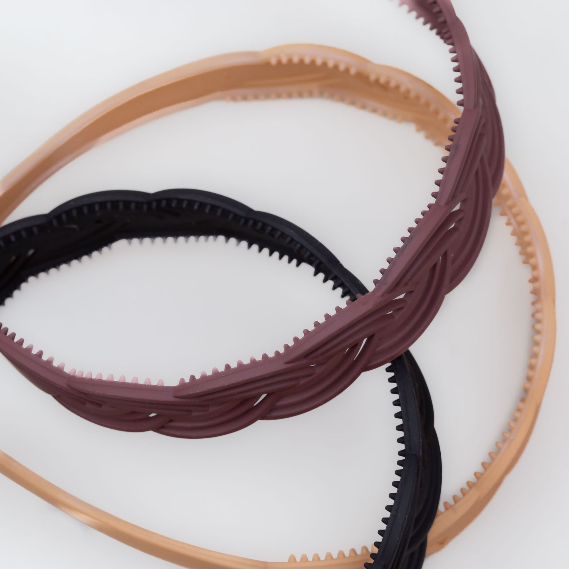 Cordeluțe de păr late cu ondulații și textura de silicon, set 3 buc - Elegant Mix