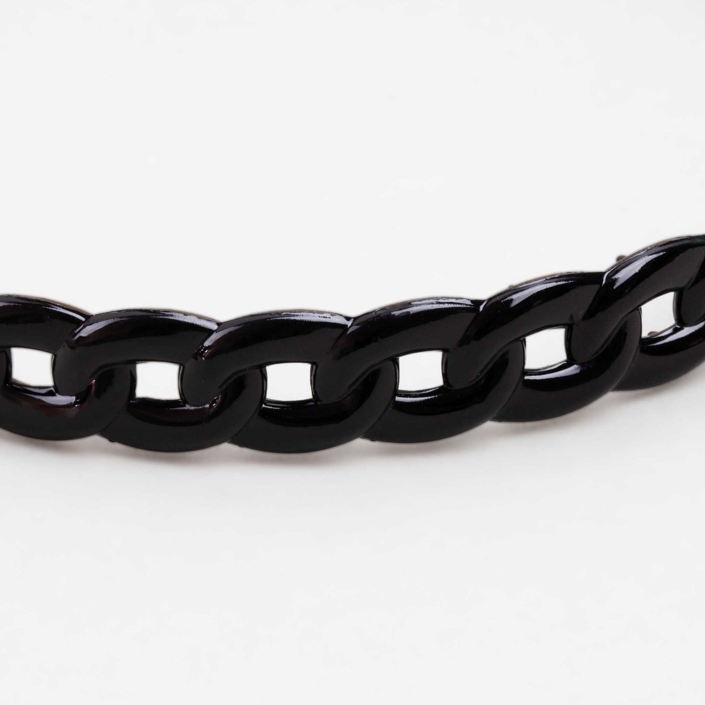 Cordeluțe de păr subțiri cu formă de zale, textură lucioasă - Negru