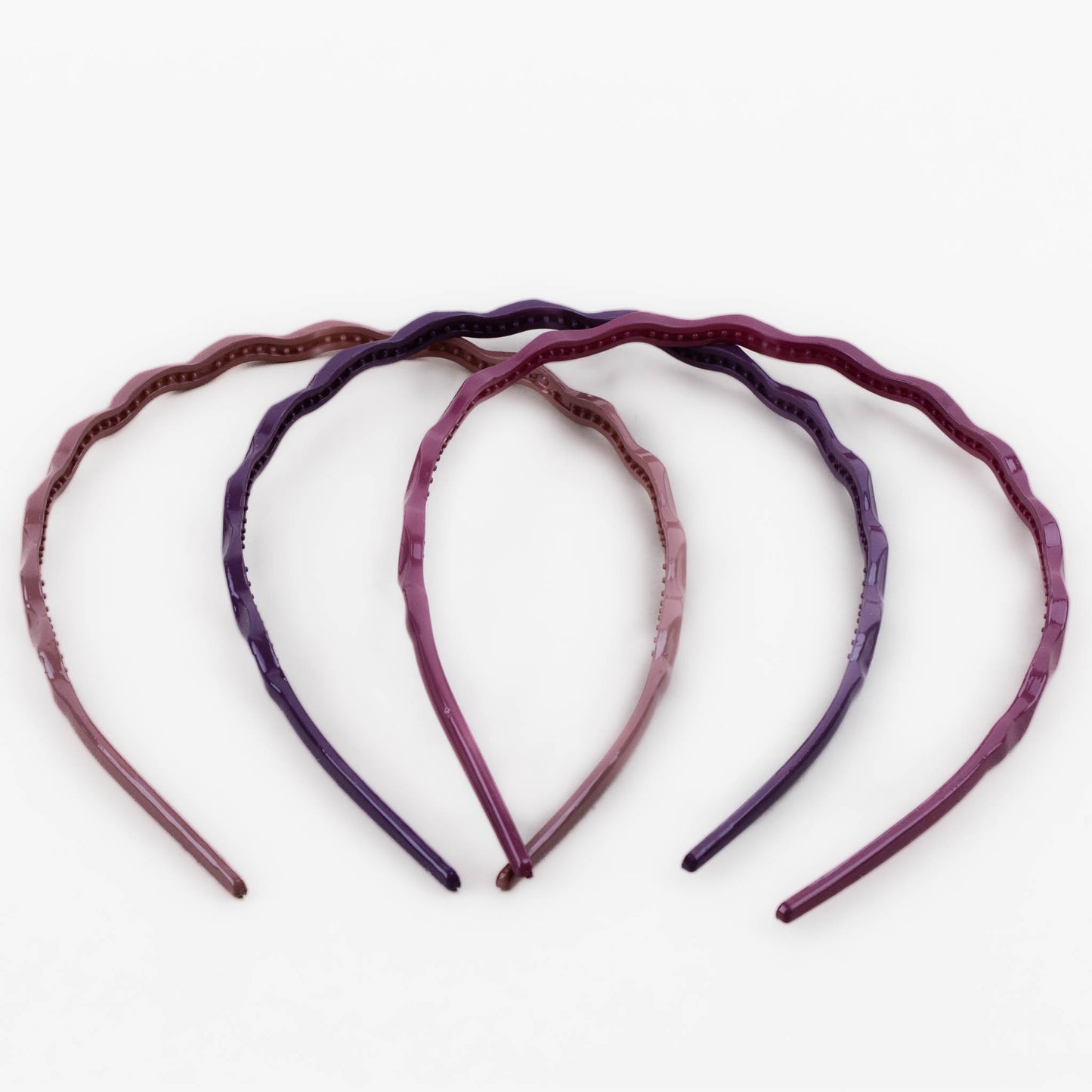 Cordeluțe de păr subțiri cu ondulații și textură lucioasă, set 3 buc - Lavander Mix