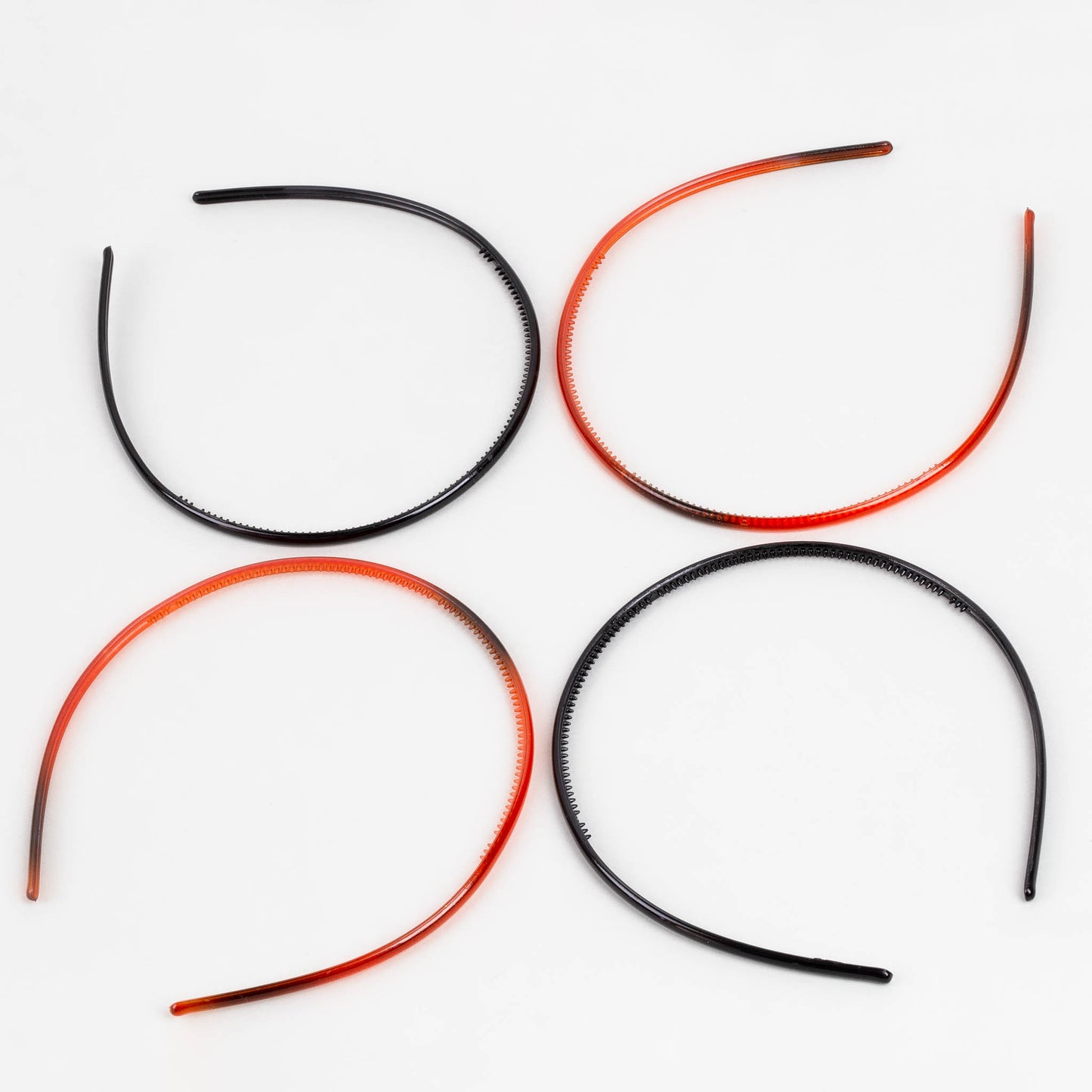 Cordeluțe de păr subțiri simple cu finisaj rotunjit 0,5 cm, set 4 buc - Maro, Negru