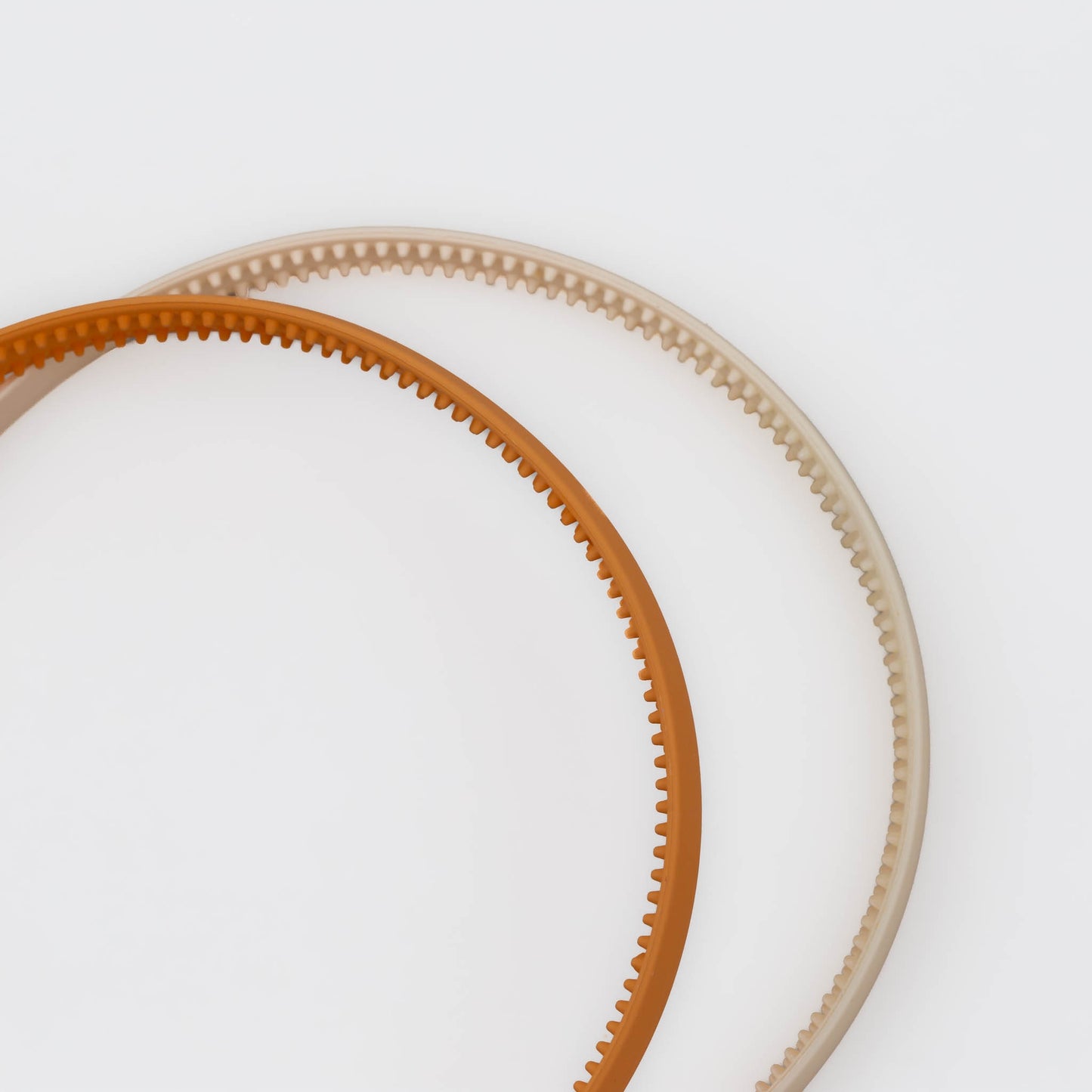 Cordeluțe de păr subțiri simple cu textură de silicon, set 2 buc - Crem, Galben