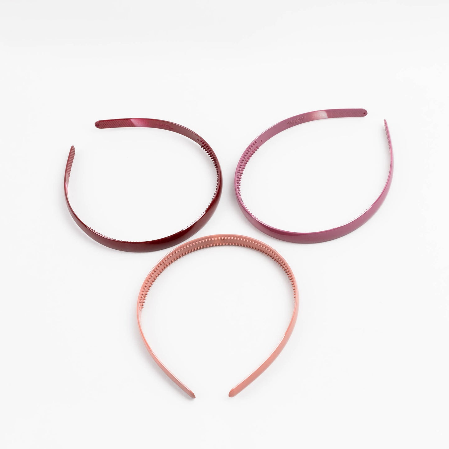 Cordeluțe de păr subțiri simple cu textură lucioasă, set 3 buc - Mov, Roșu