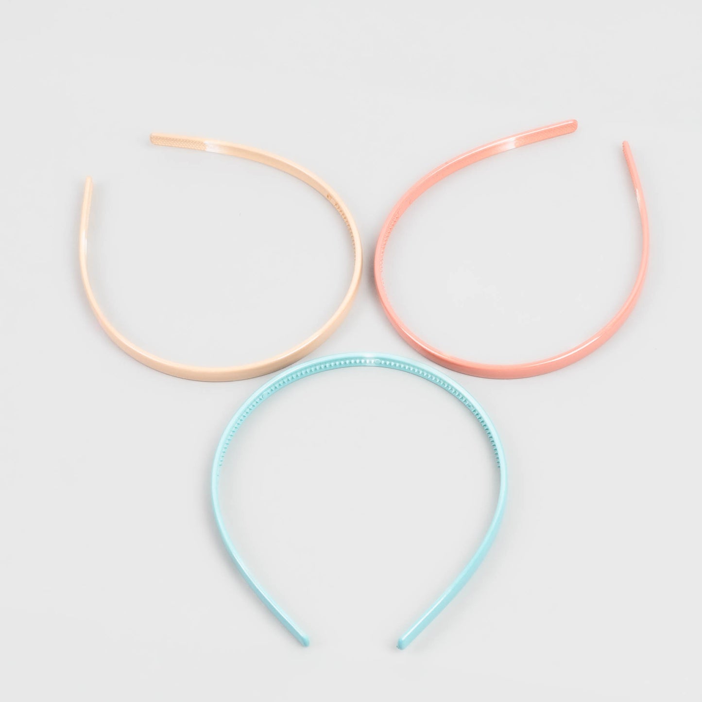 Cordeluțe de păr subțiri simple cu textură lucioasă, set 3 buc - Summer Mix