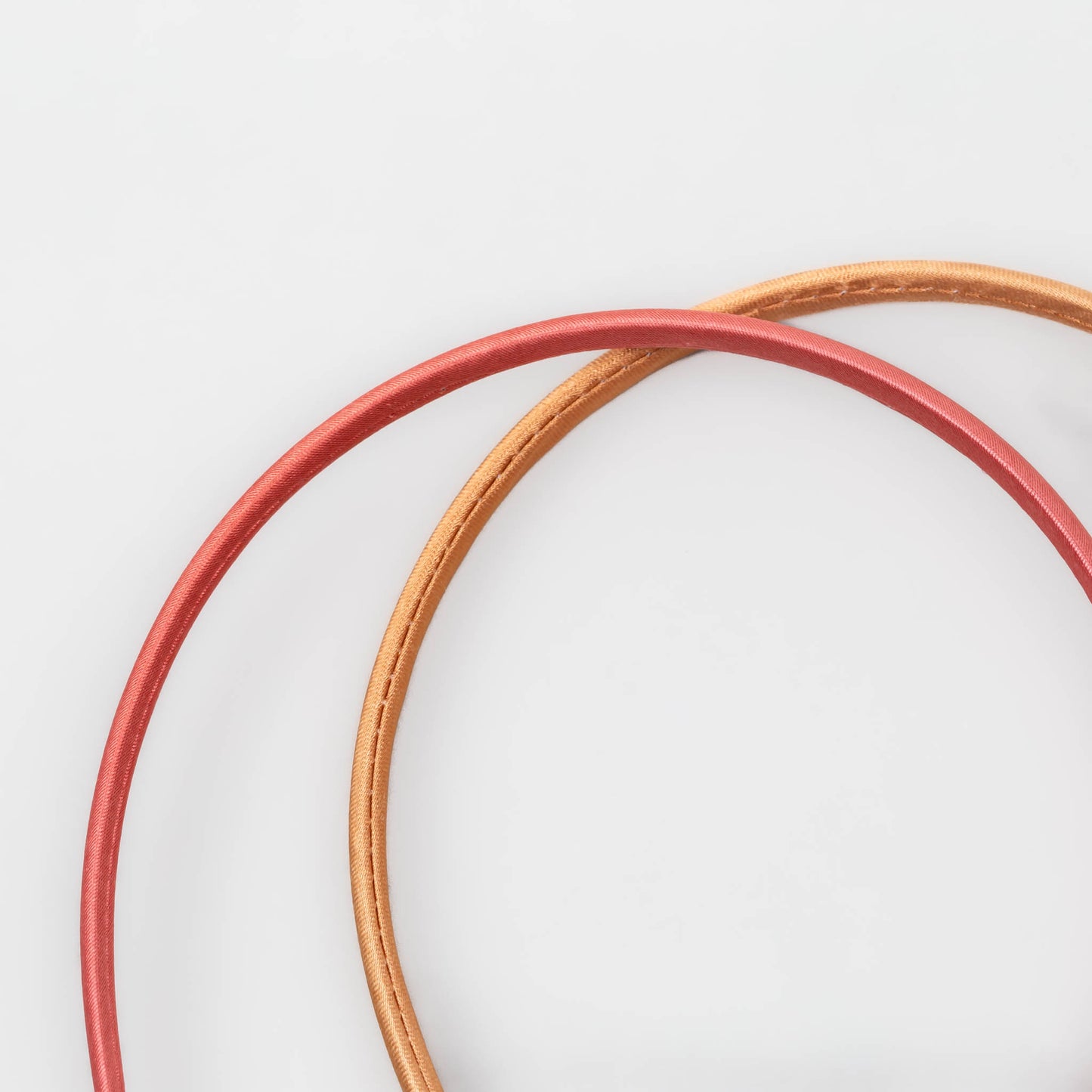 Cordeluțe de păr subțiri simple satinate, set 2 buc - Arămiu Mix