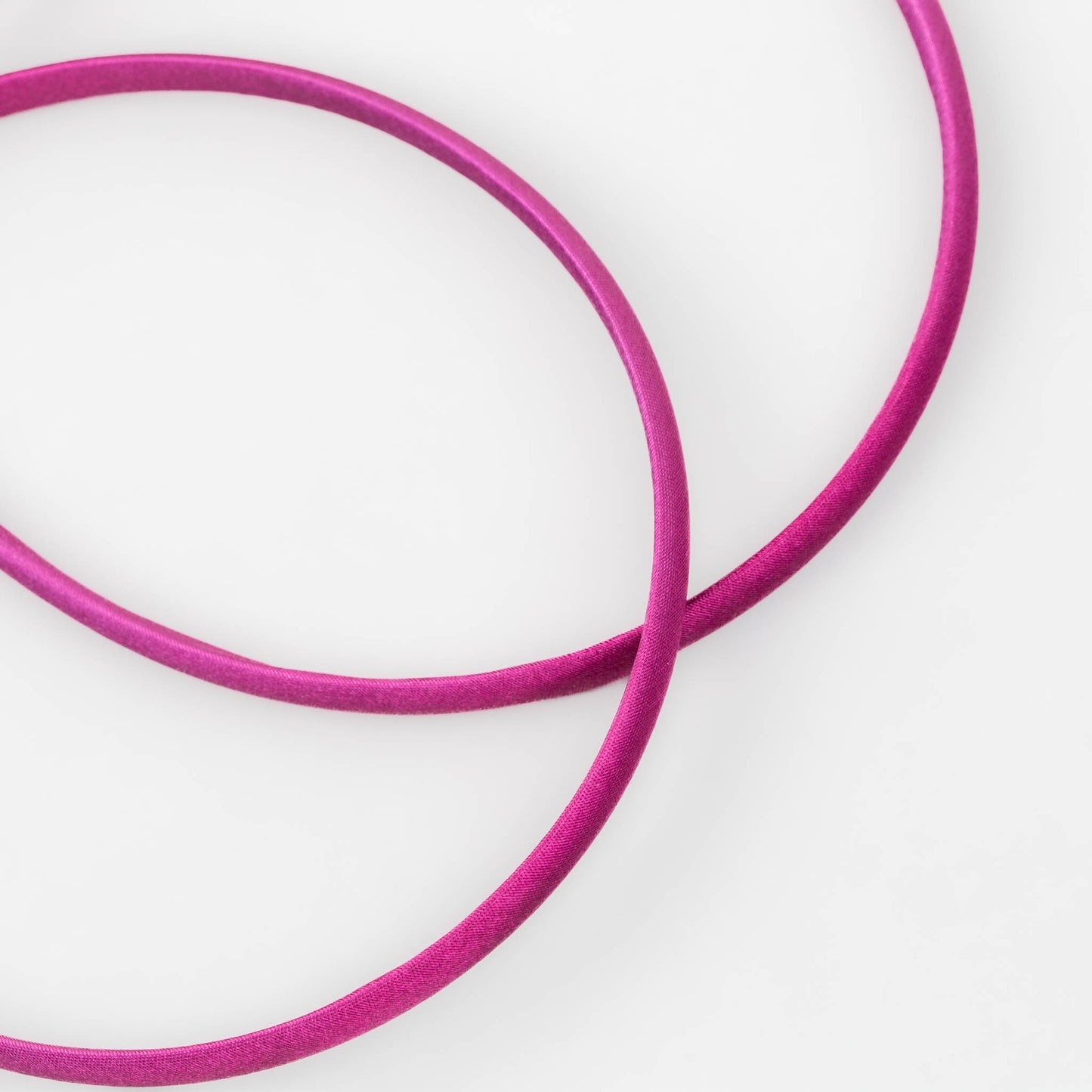 Cordeluțe de păr subțiri simple satinate, set 2 buc - Magenta