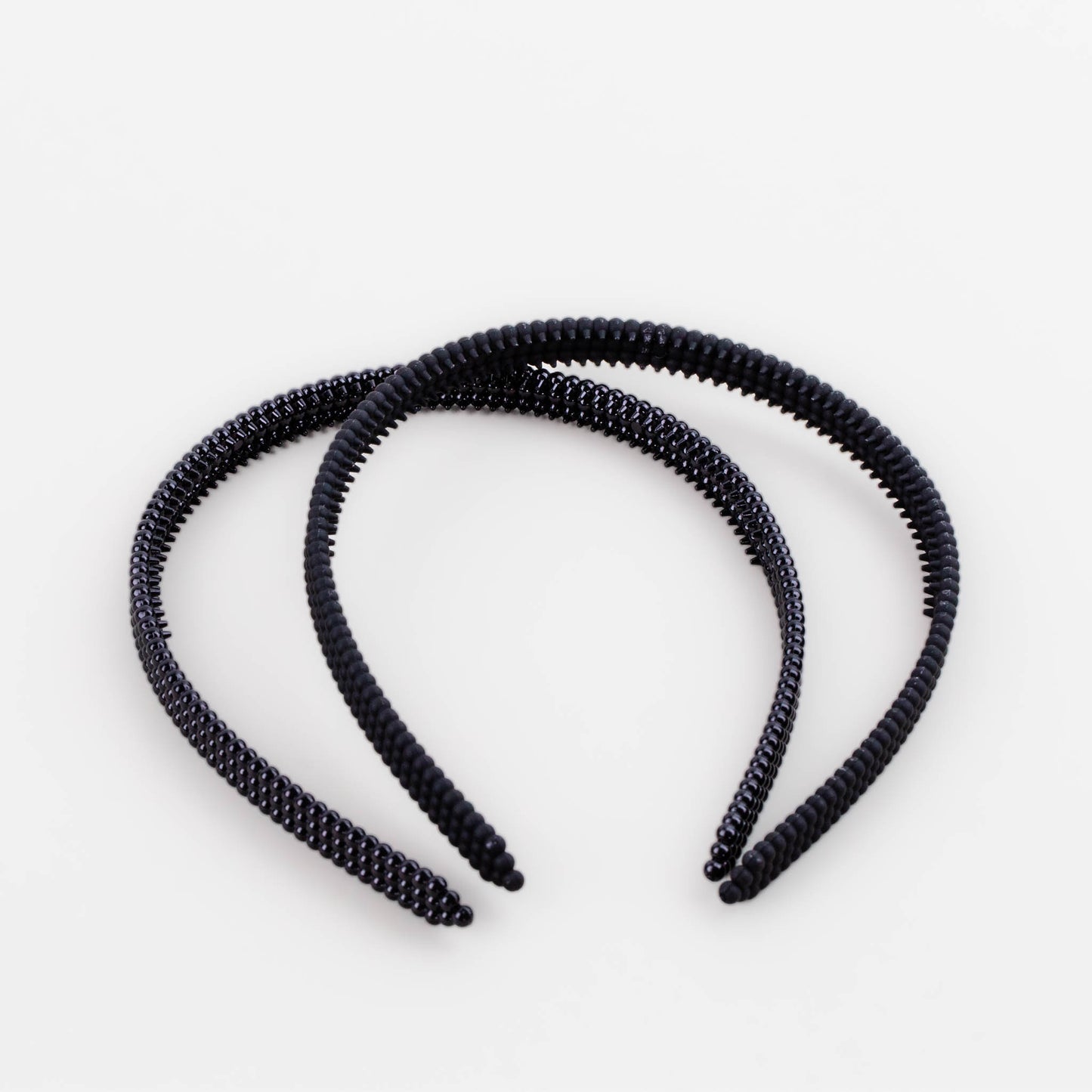 Cordeluțe de păr subțiri, texturi diverse cu bule, set 2 buc - Negru