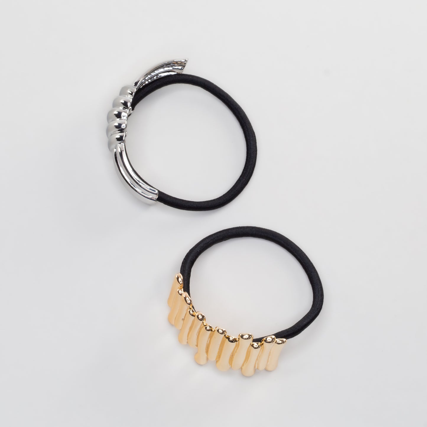 Elastice de păr cu accesoriu metalic Miro - Auriu, Argintiu