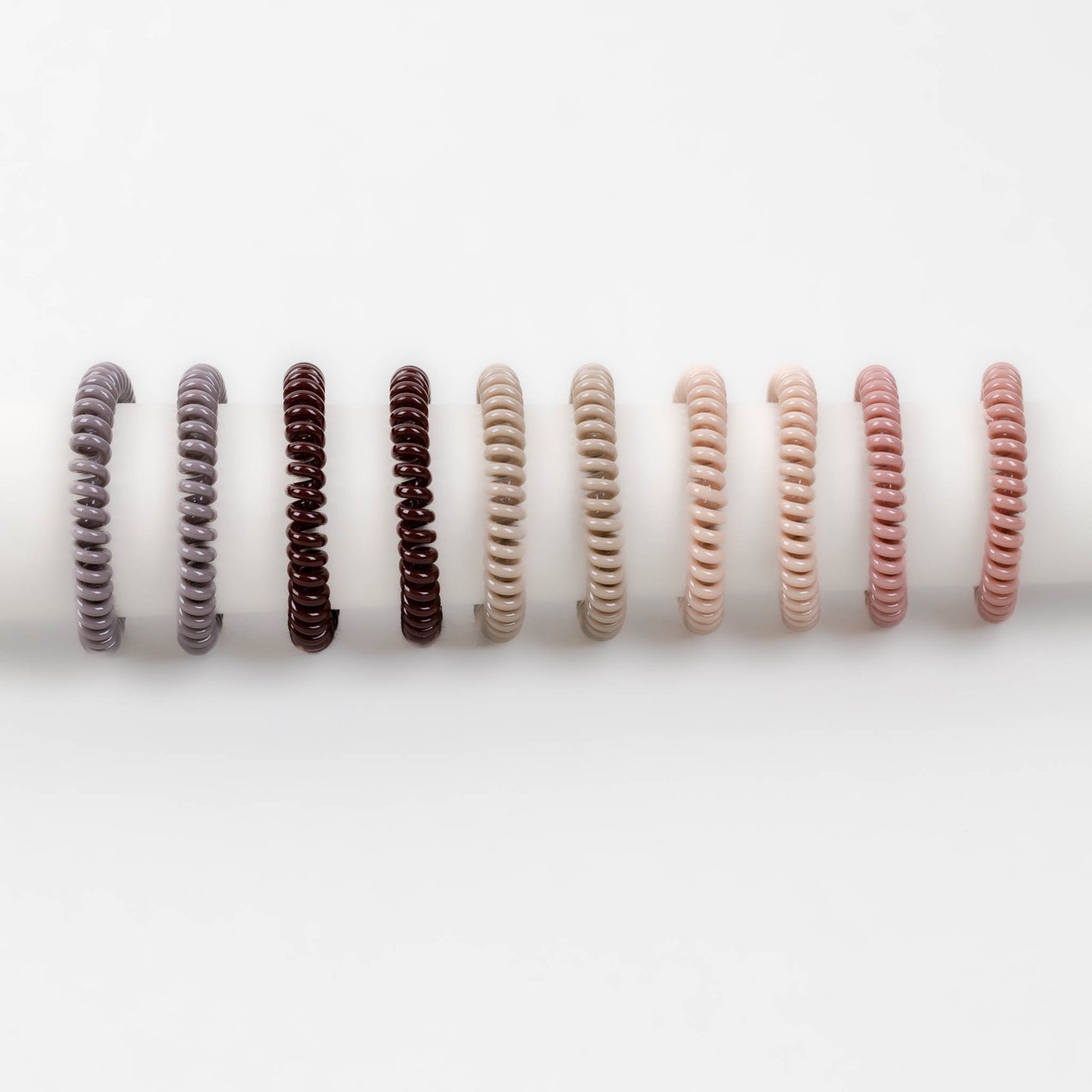 Elastice de păr din silicon cu textură lucioasă, grosime 0,7 cm, set 10 buc - Multicolor
