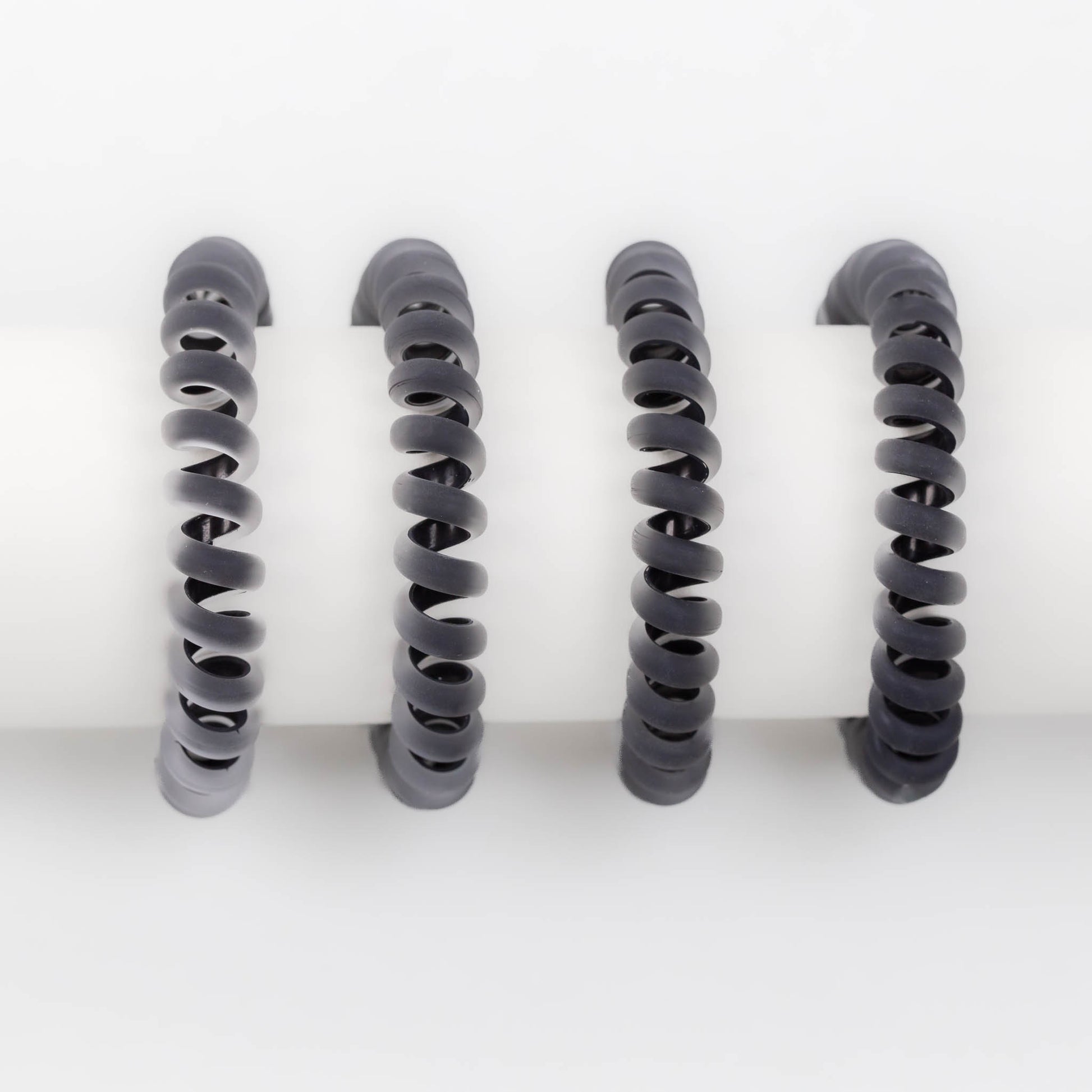 Elastice de păr din silicon cu textură mată, grosime 1 cm, set 4 buc - Negru