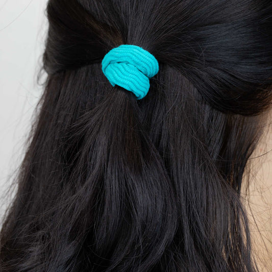 Elastice de păr simple cu textură ondulată, grosime 1 cm, set 8 buc - Multicolor