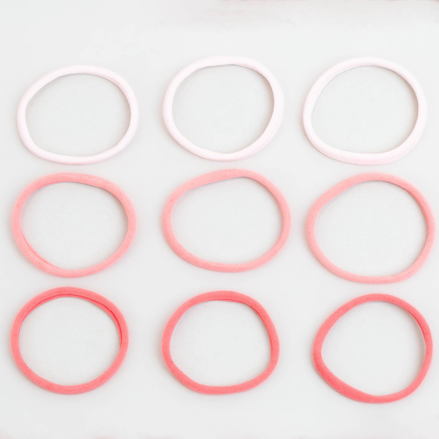 Elastice de păr simple și comode, grosime 0,7 cm, set 9 buc - Peach Mix