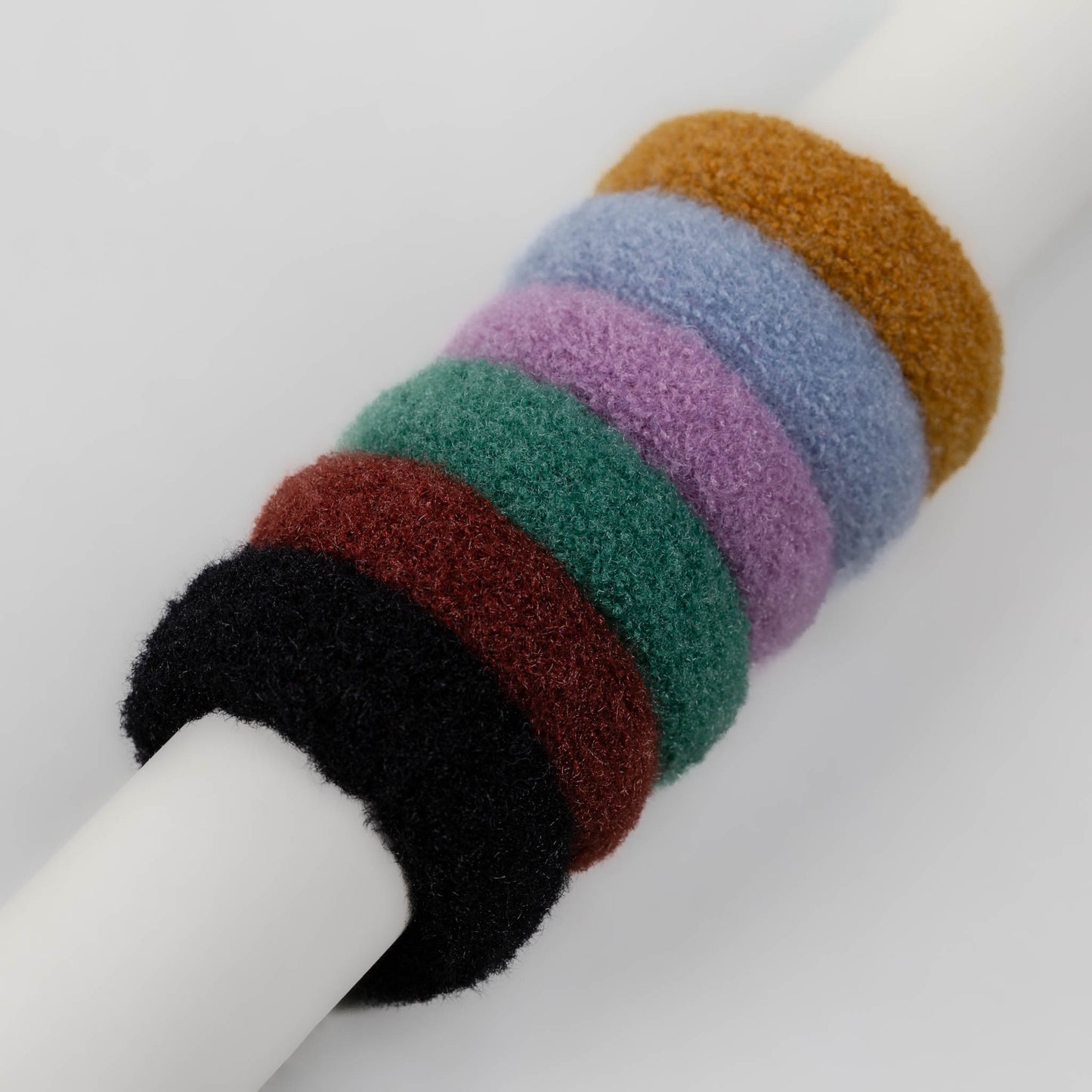 Elastice de păr simple si pufoase, grosime  2 cm, set 6 buc - Multicolor