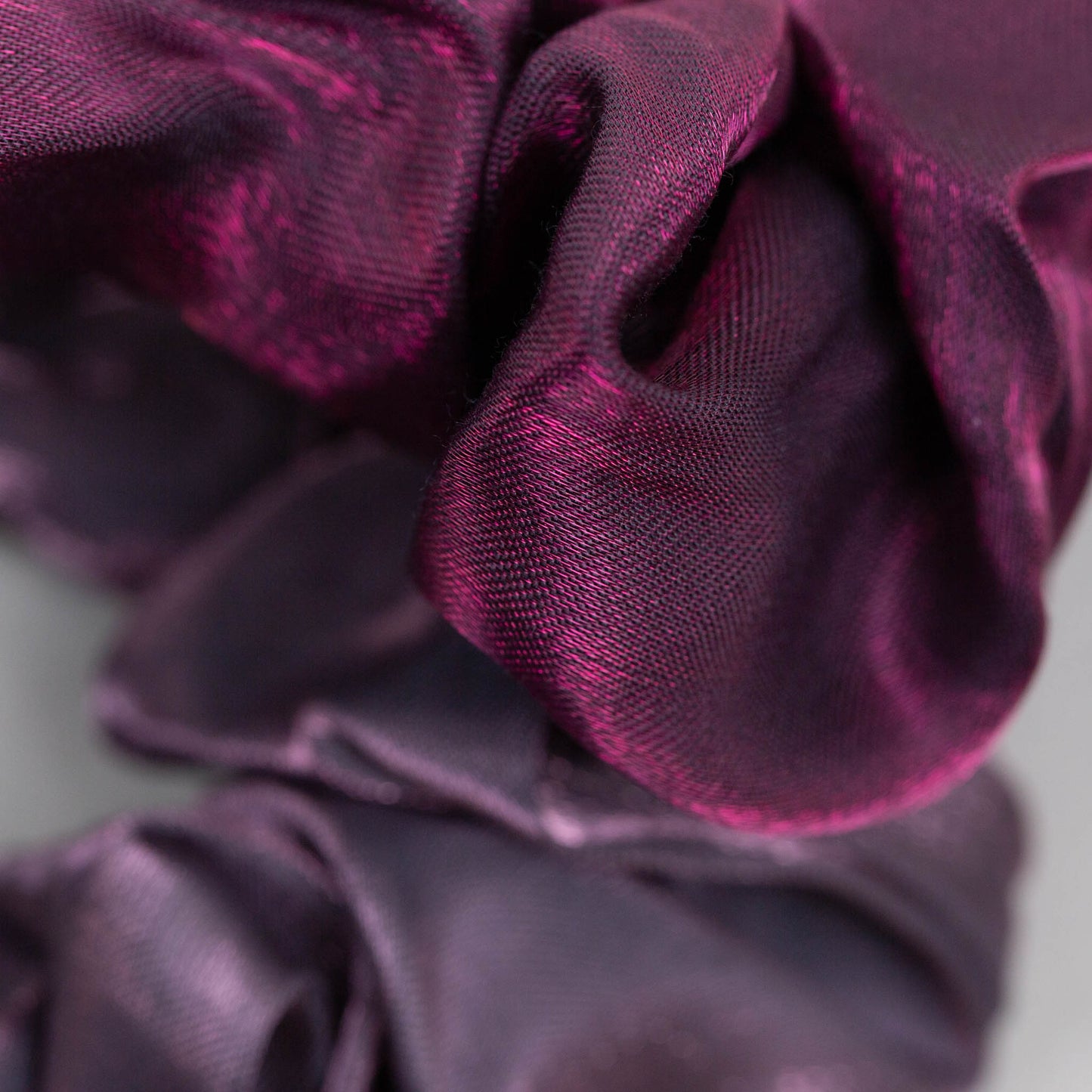 Elastice de păr tip scrunchie cu textură fină și lucioasă, grosime 3 cm, set 2 buc - Mov Mix