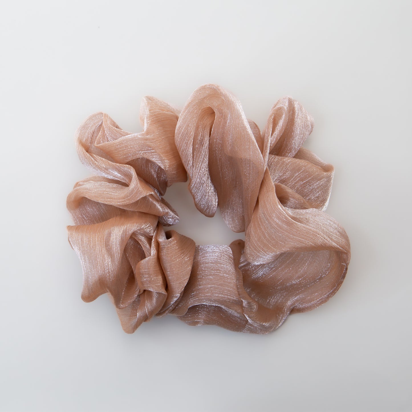 Elastice de păr tip scrunchie Lunaria cu aspect de organza, grosime 5 cm - Roz
