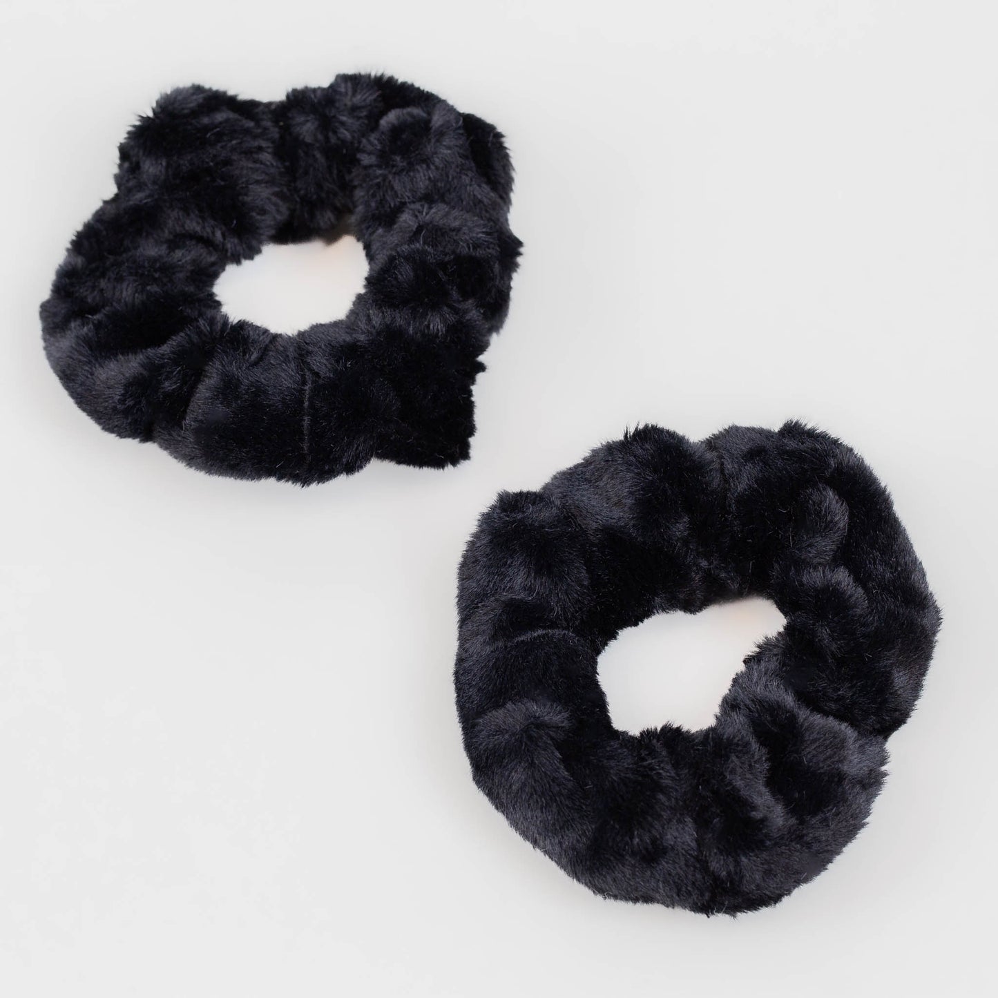 Elastice de păr tip scrunchie, pufoase și moi, grosime 3 cm, set 2 buc - Negru