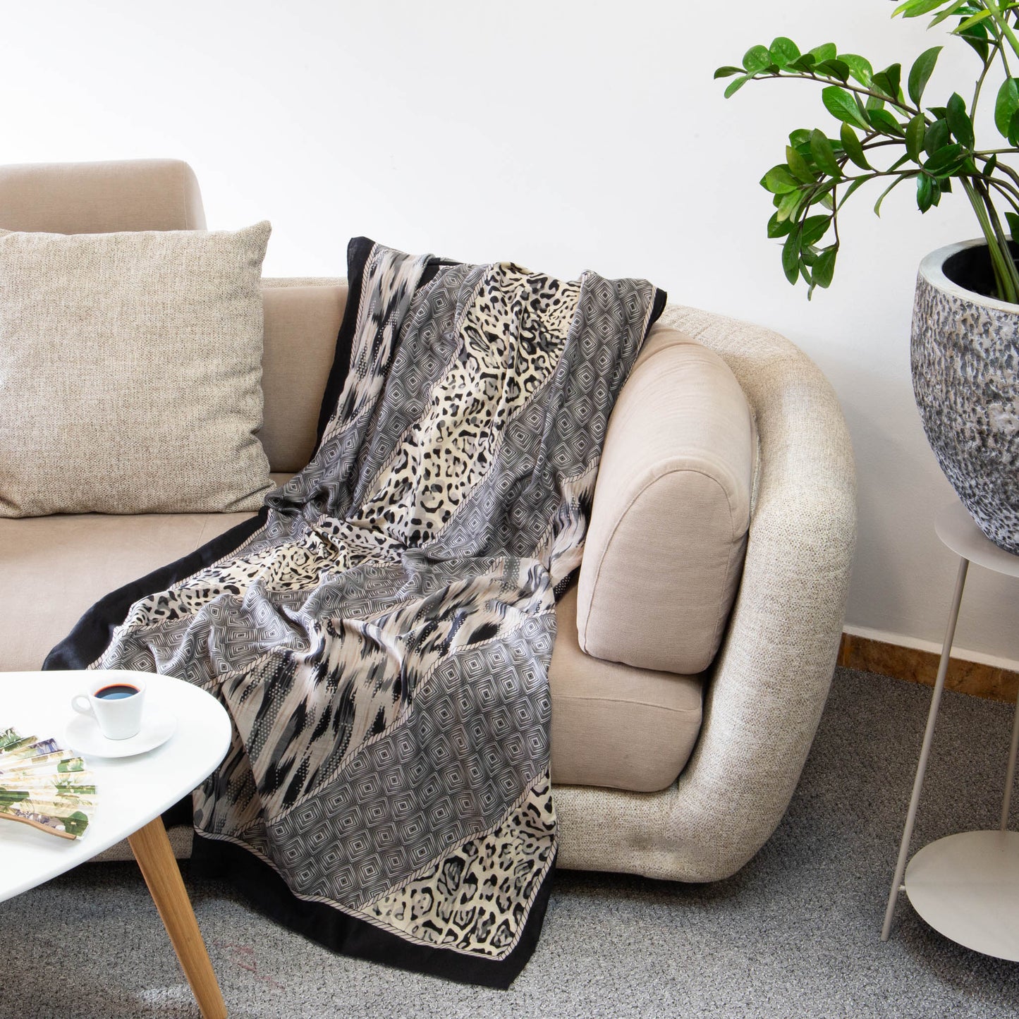 Eșarfă comodă belly dancer, 180 x 85 cm - Negru Gri