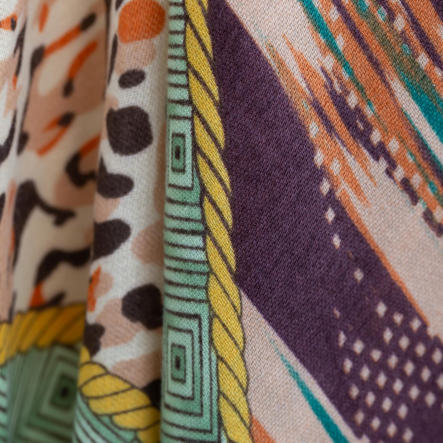 Eșarfă comodă belly dancer, 180 x 85 cm - Verde Portocaliu