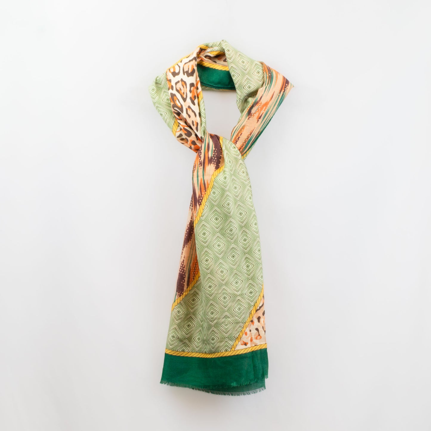 Eșarfă comodă belly dancer, 180 x 85 cm - Verde Portocaliu