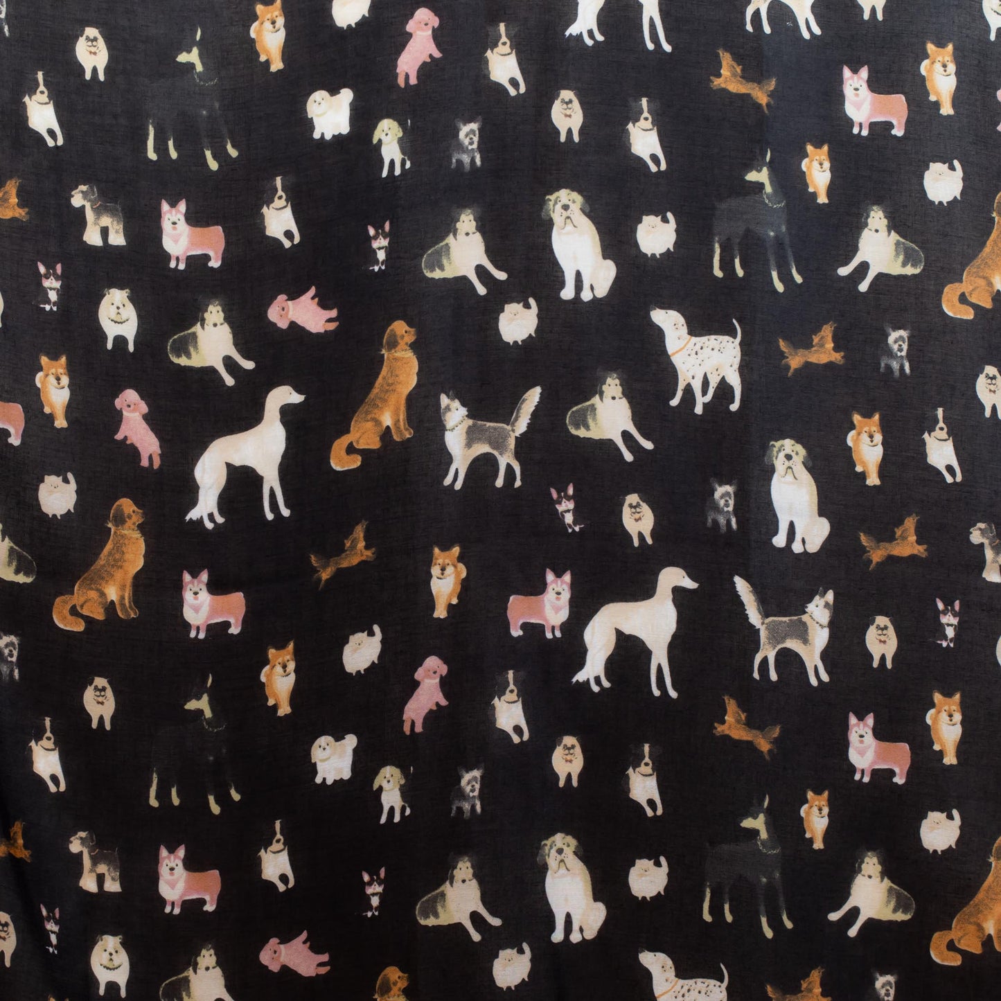 Eșarfă comodă cu imprimeu doggy love, 185 x 80 cm