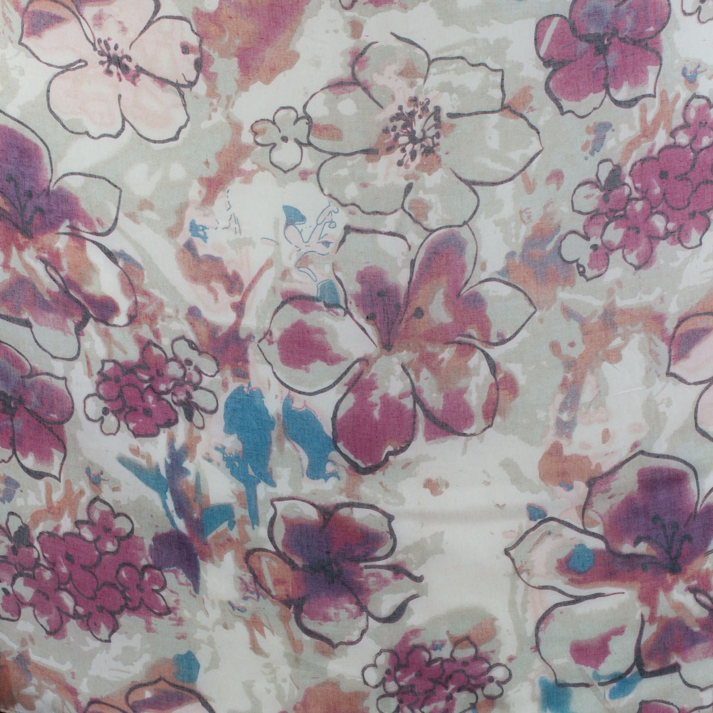 Eșarfă comodă cu imprimeu floral graffiti, 175 x 85 cm