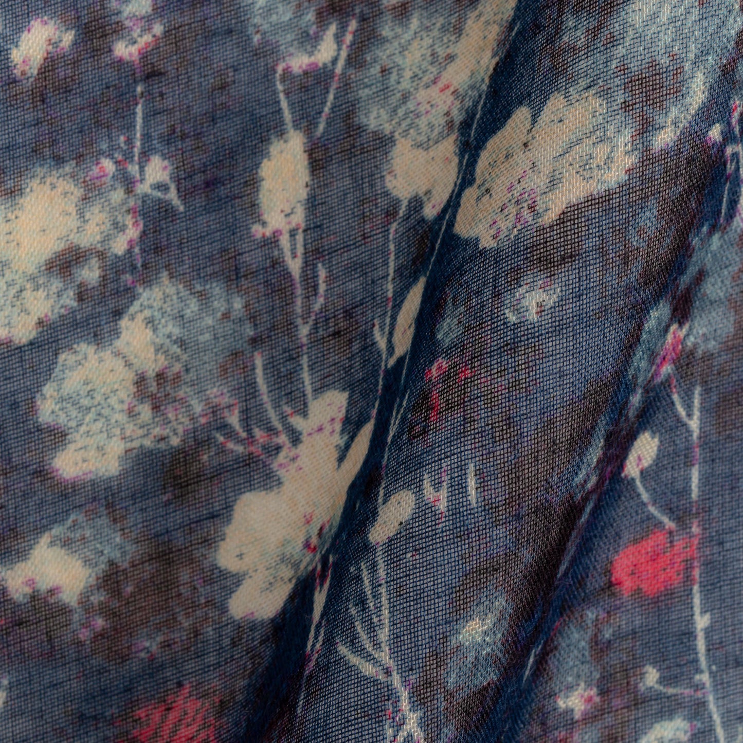 Eșarfă comodă cu imprimeu flori de noapte, 180 x 90 cm