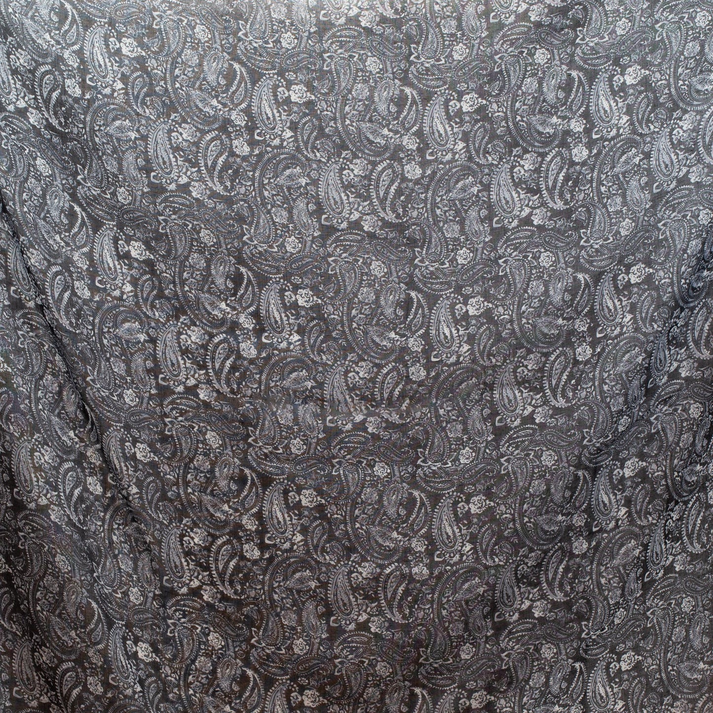 Eșarfă comodă cu imprimeu paisley, 185 x 80 cm - Negru Alb