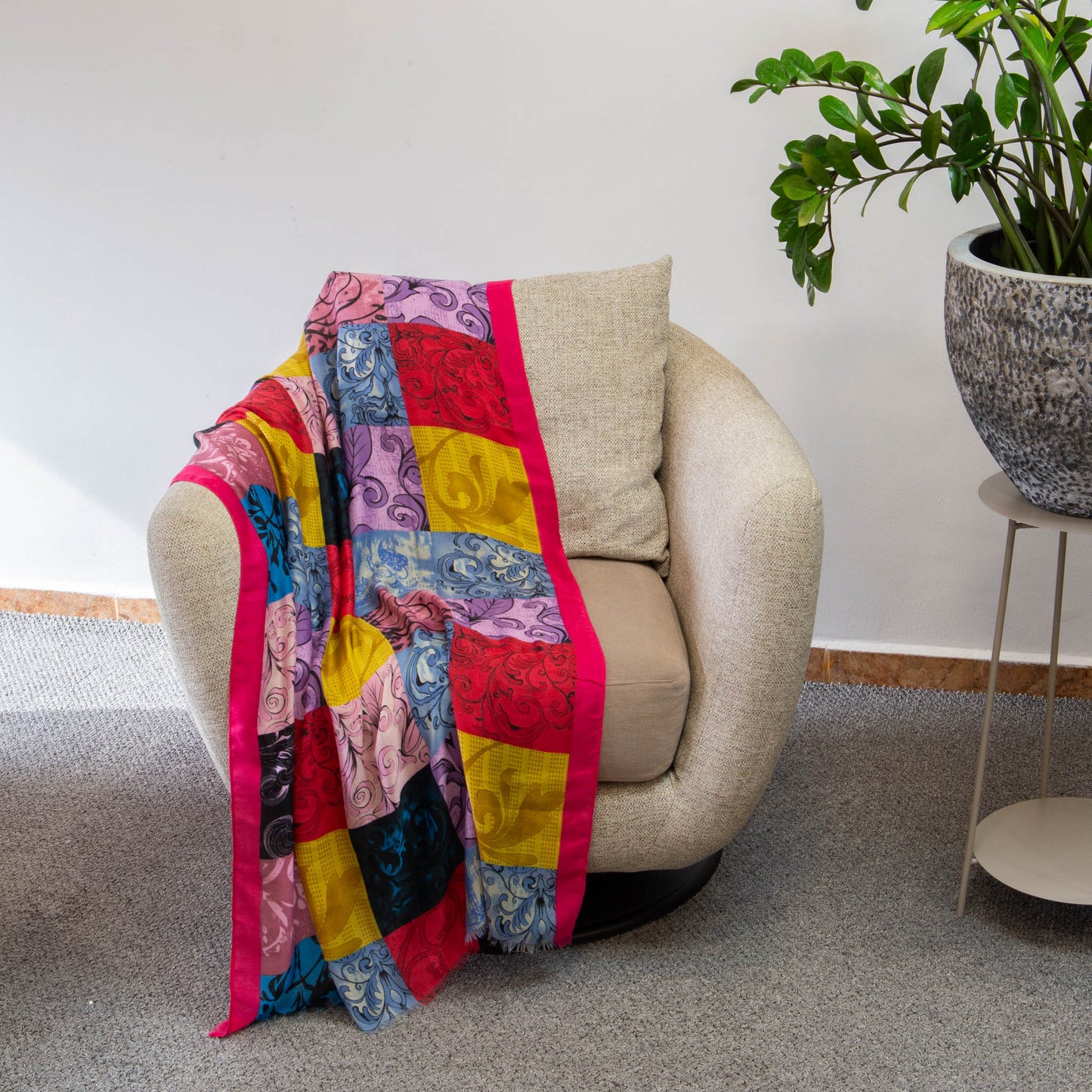 Eșarfă comodă cu imprimeu San Francisco Vibes, 180 x 90 cm