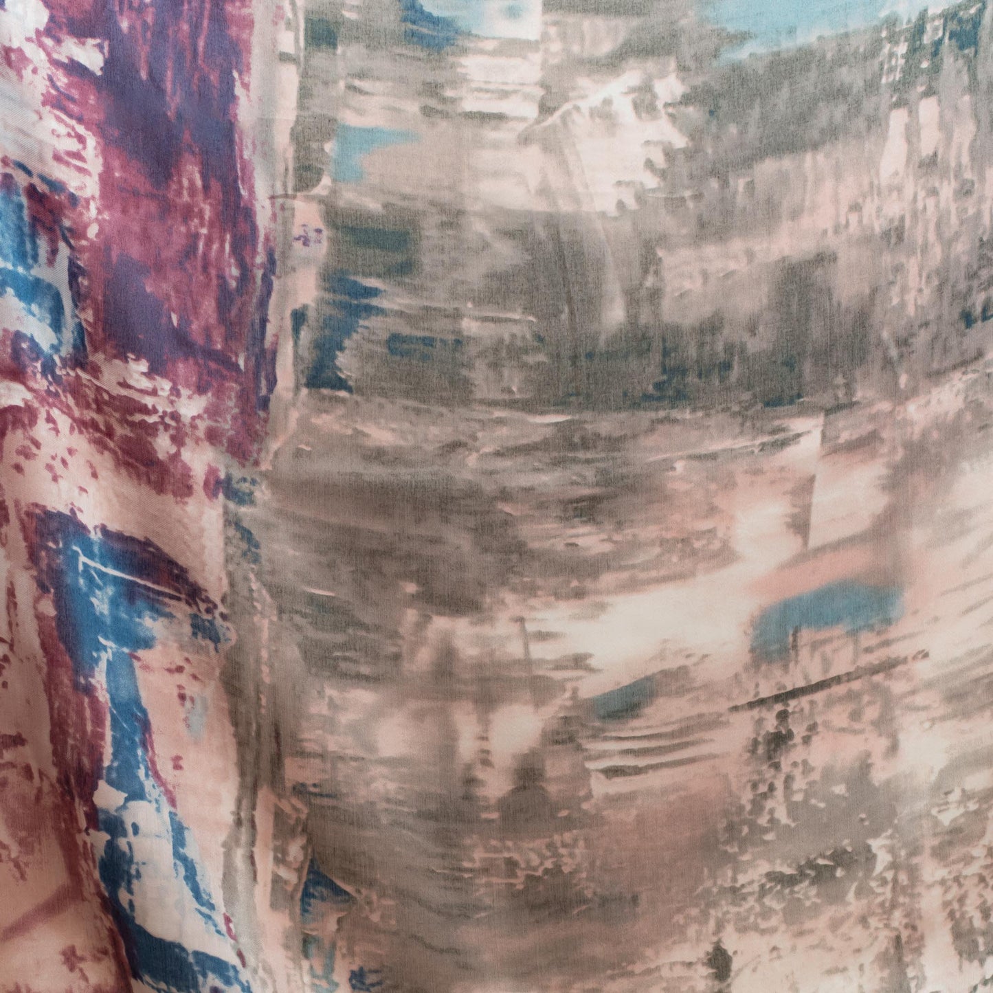 Eșarfă comodă cu imprimeu watercolor, 180 x 90 cm - Roz Prăfuit
