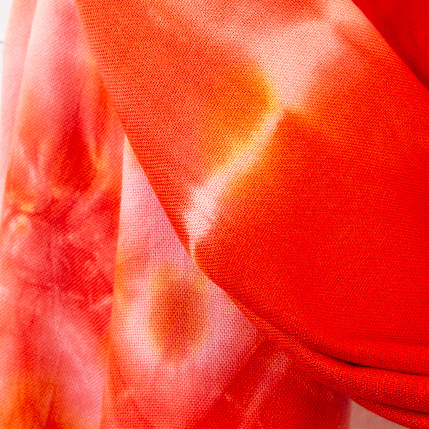 Eșarfă damă comodă, imprimeu tie-dye, 185 x 70 cm - Roșu