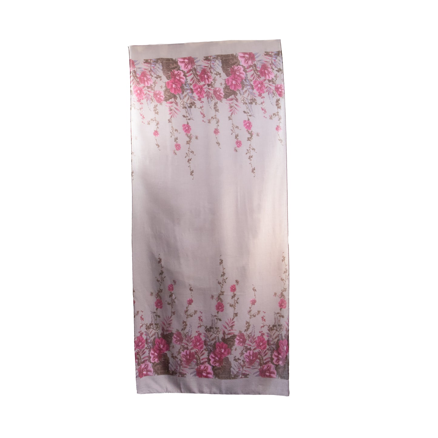 Eșarfă damă comodă și aerată cu trandafiri eleganți, 180 x 80 cm - Roz