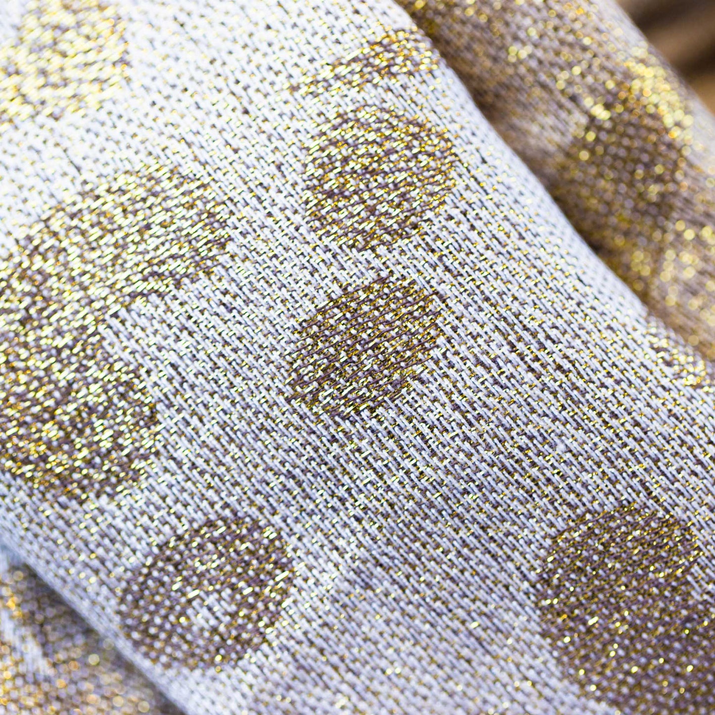 Eșarfă damă cu animal print, fir sclipitor și franjuri, 180 x 70 cm - Bej, Auriu