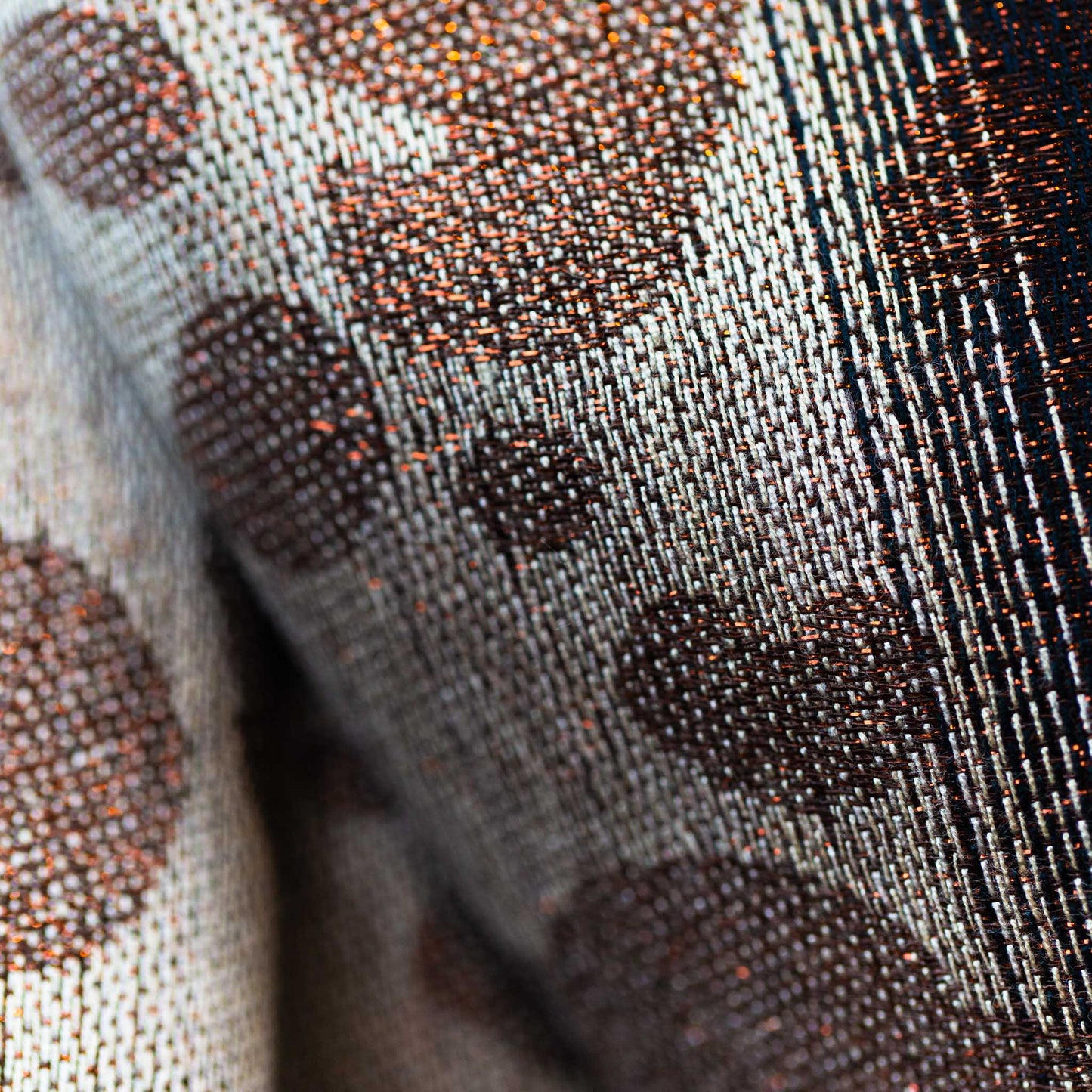 Eșarfă damă cu animal print, fir sclipitor și franjuri, 180 x 70 cm - Maro, Bej, Arămiu