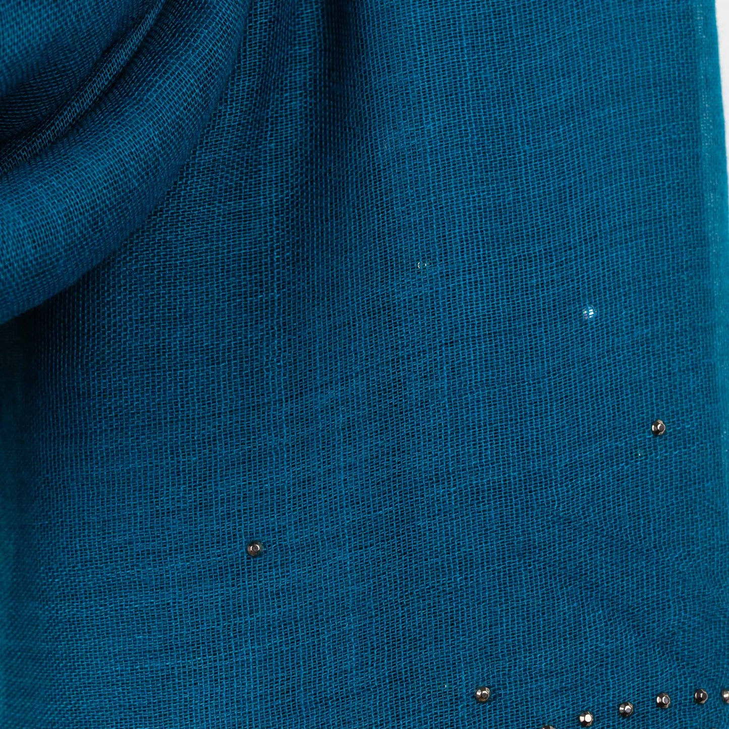 Eșarfă damă cu capse mici în formă de schelet, 180 x 80 cm - Albastru Teal