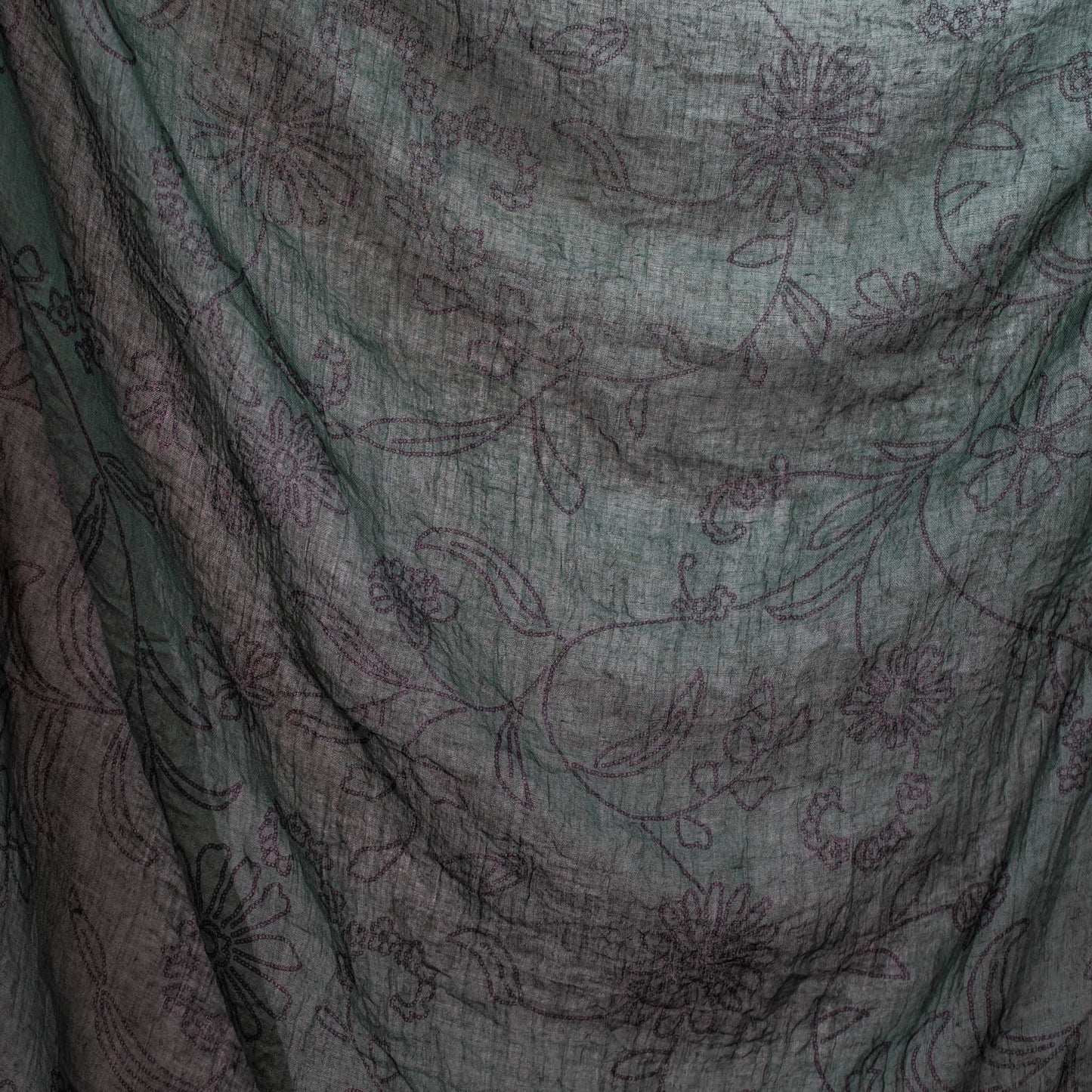 Eșarfă damă cu imprimeu floral, 180 x 90 cm - Verde