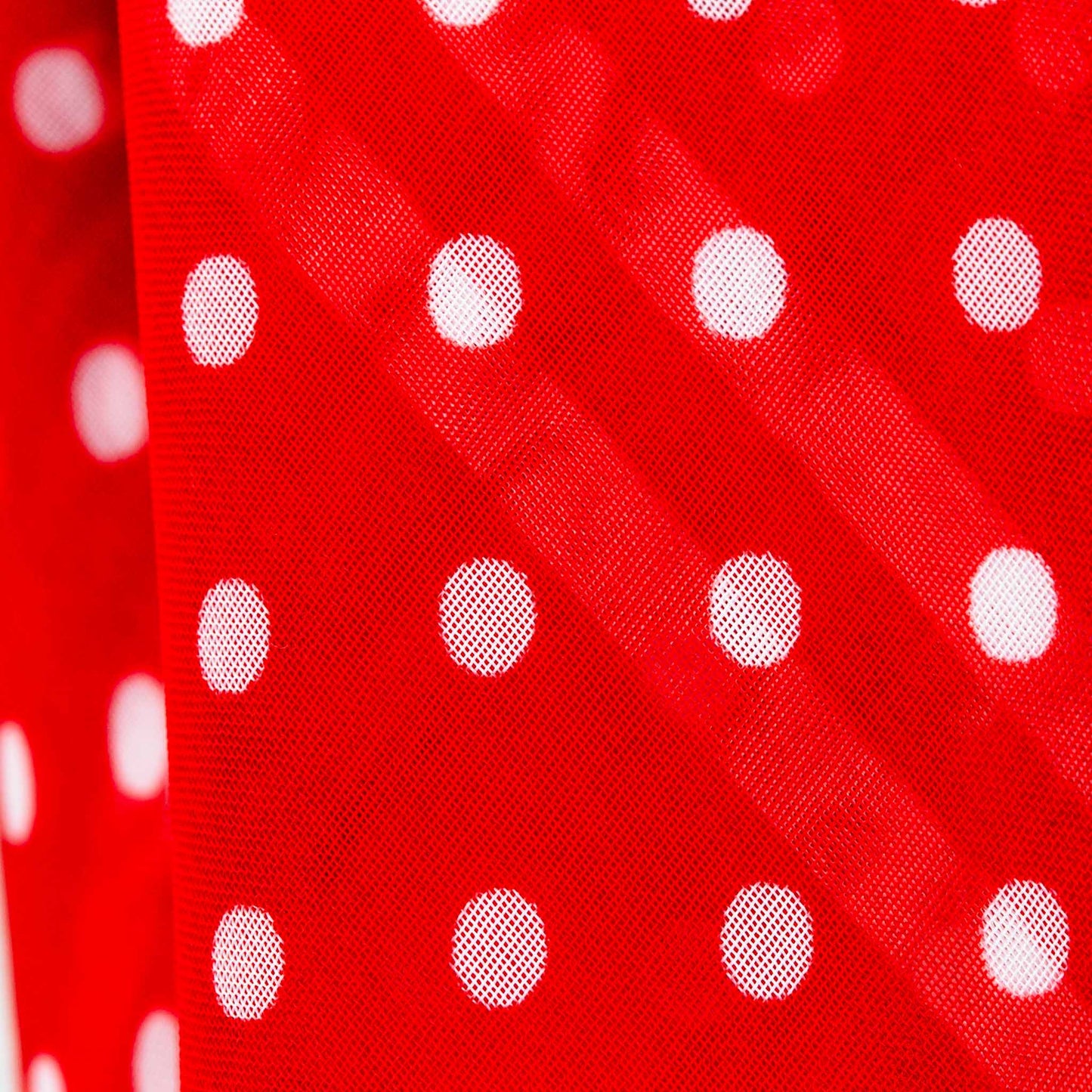 Eșarfă damă din mătase , imprimeu cu buline mici și dungi, 65 x 65 cm - Roșu